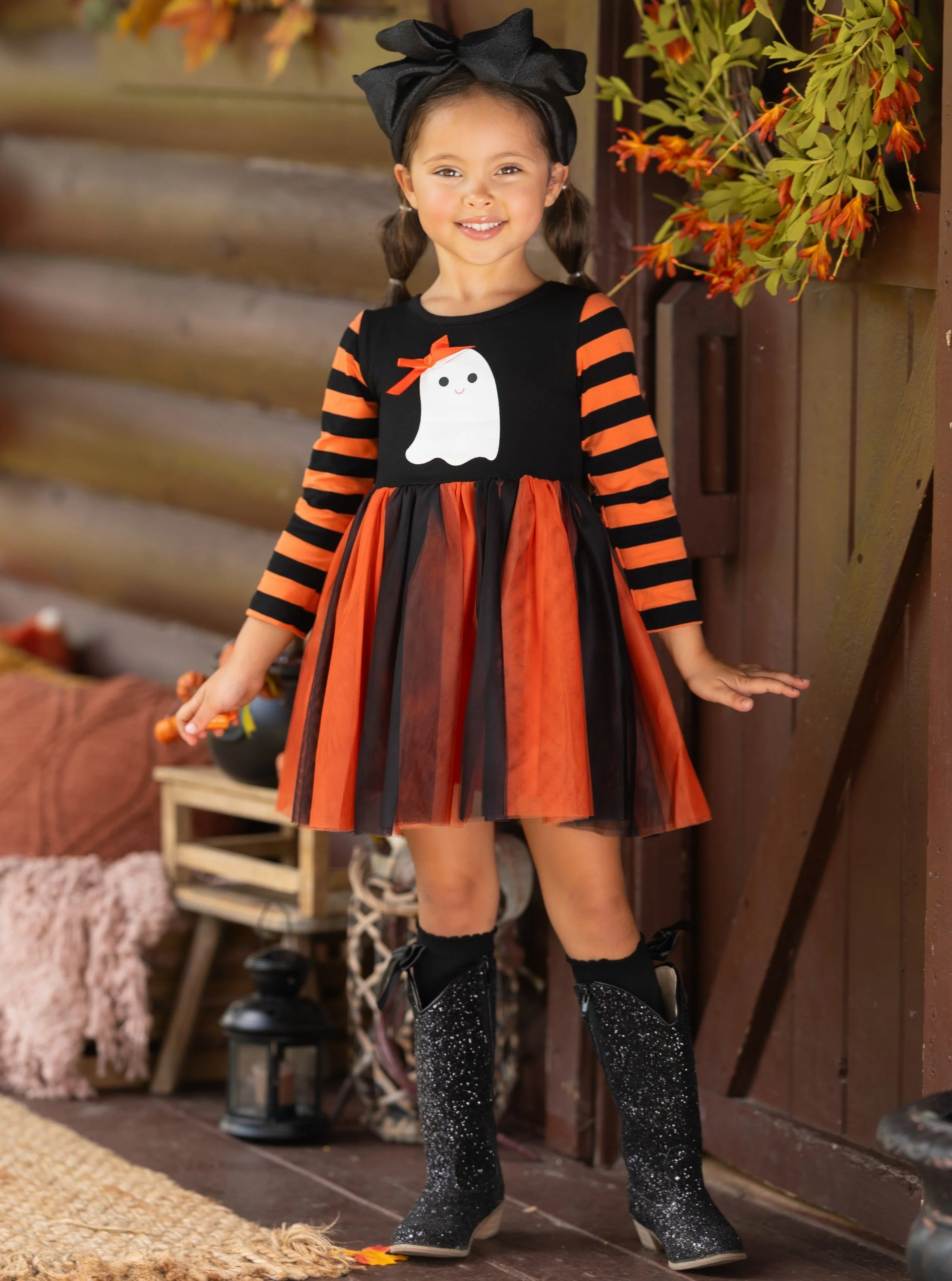 How Do You Boo Striped Sleeve Tutu Dress - Image 7
