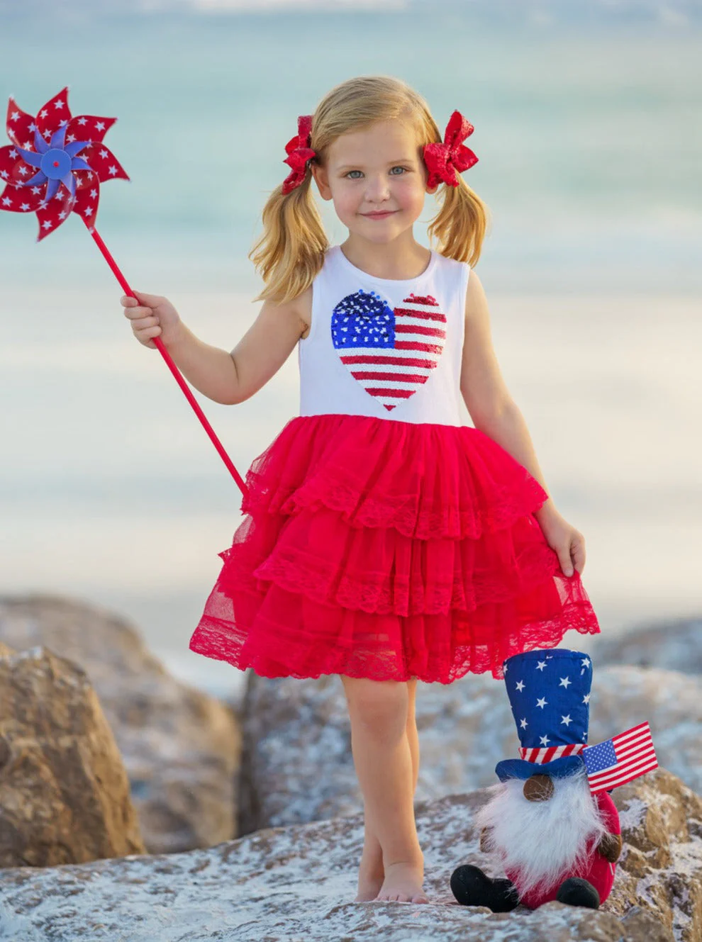 I Heart U.S.A. Sequin Heart Tutu Dress - Image 2
