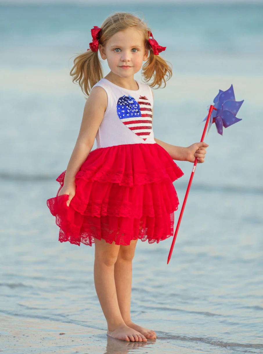 I Heart U.S.A. Sequin Heart Tutu Dress - Image 4