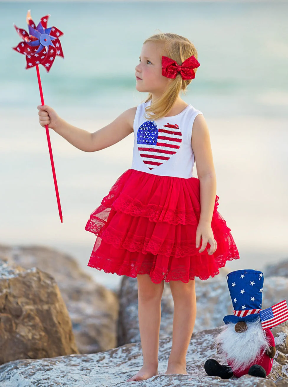 I Heart U.S.A. Sequin Heart Tutu Dress - Image 5