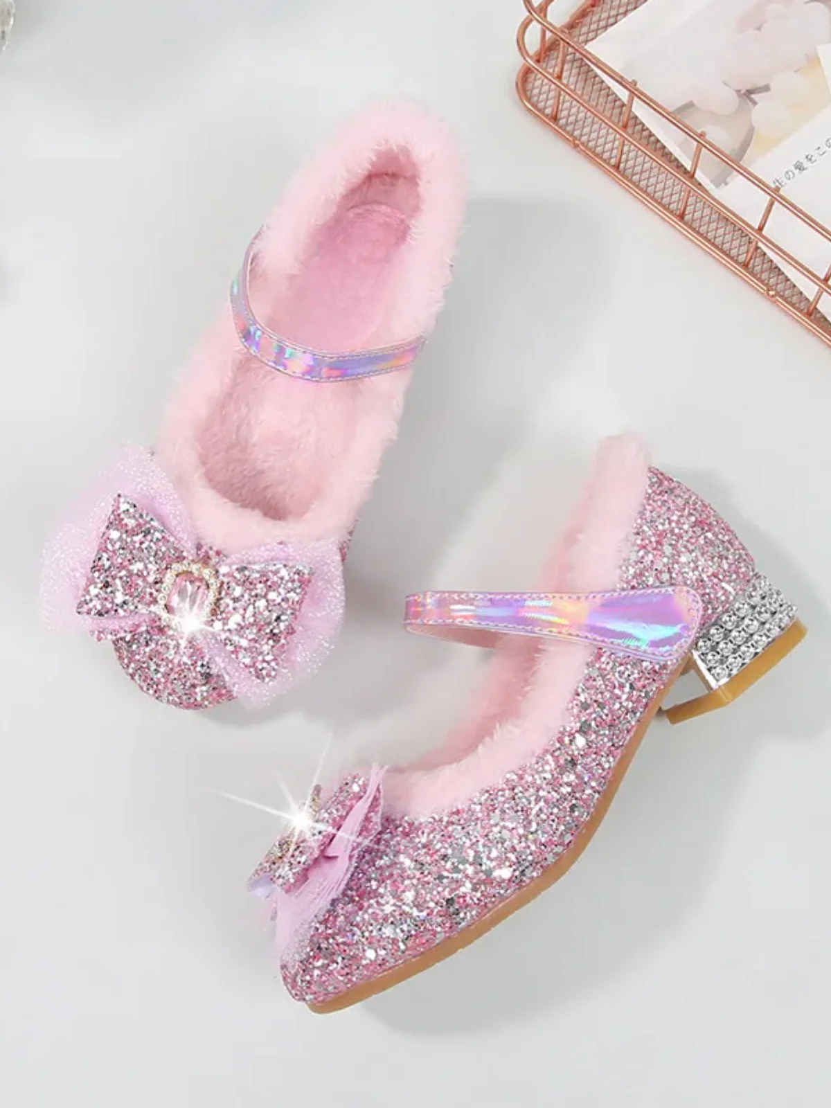 Ice Princess Plush-Lined Crystal Mary Jane Heels By Liv And Mia - Image 5