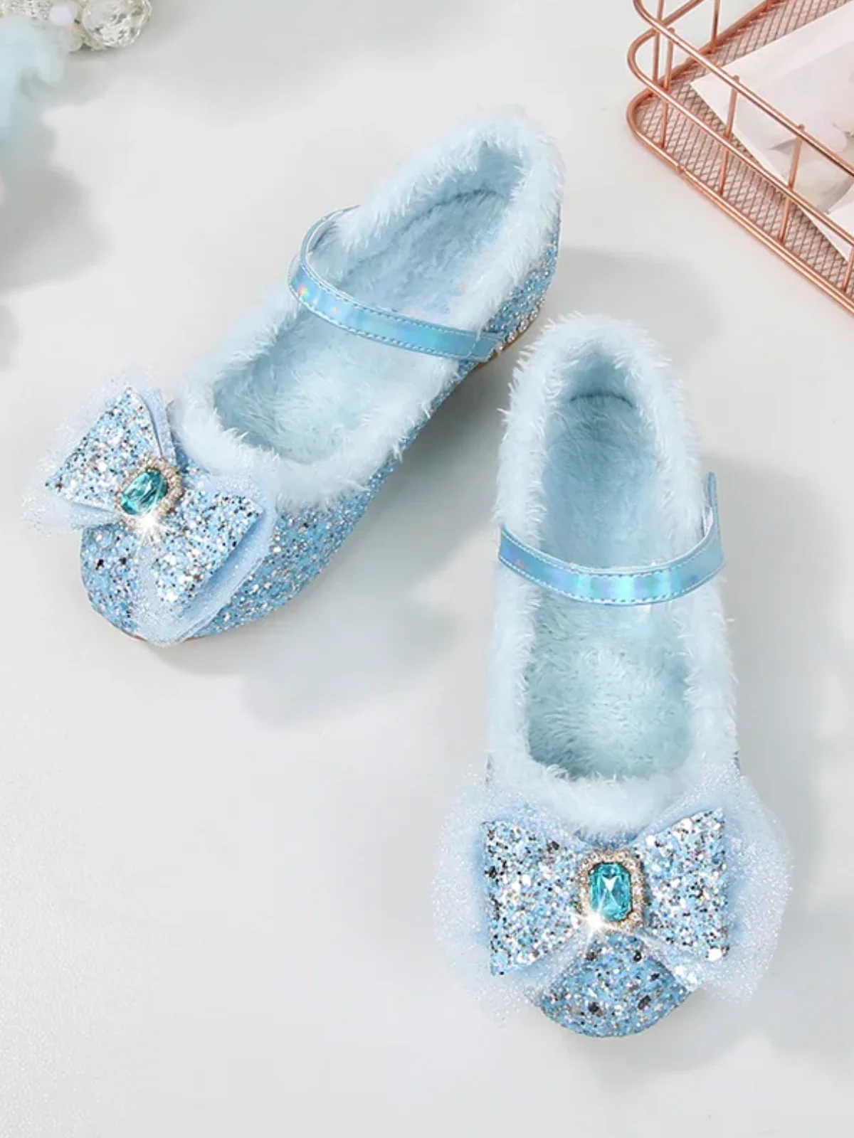 Ice Princess Plush-Lined Crystal Mary Jane Heels By Liv And Mia - Image 6