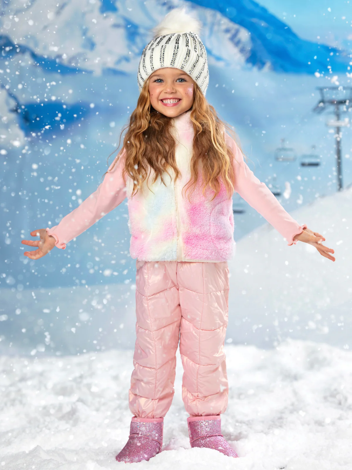 Icy Pink Puff Quilted Metallic Puffer Pants - Image 2