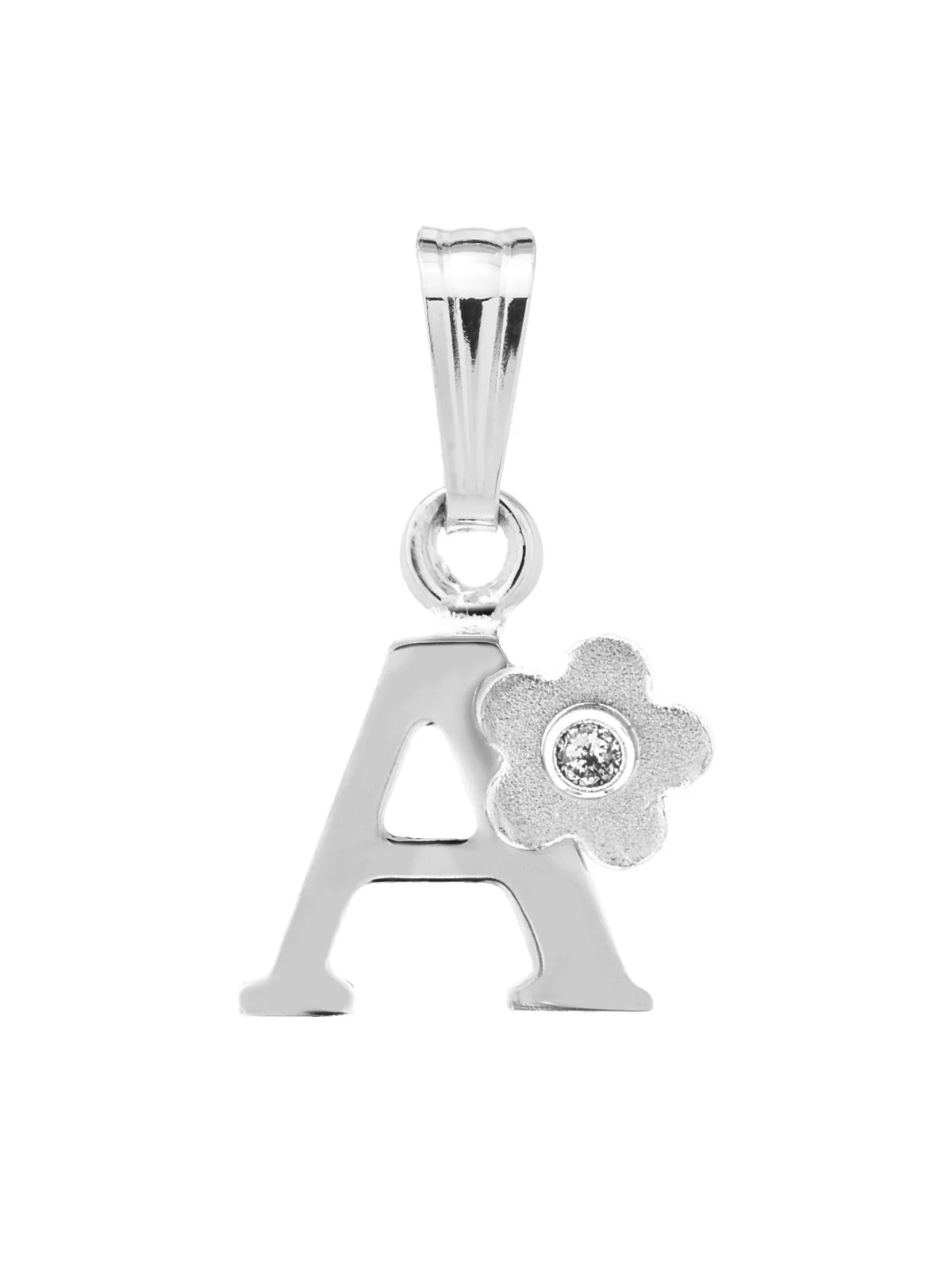 Girls Premium Sterling Silver Initial A Flower Pendant Necklace - Image 4