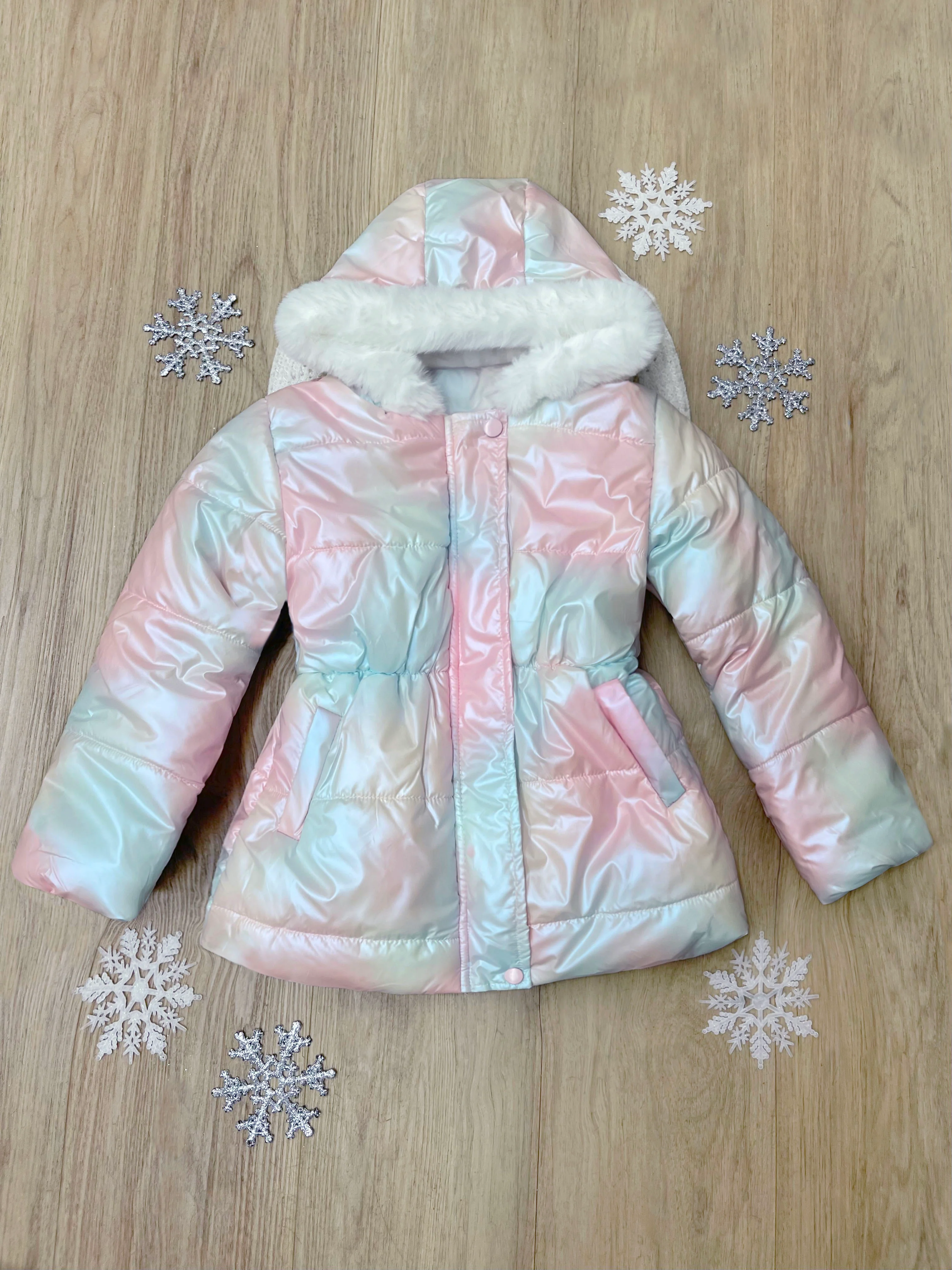 Iridescent Daydream Hooded Puffer Jacket - Image 4