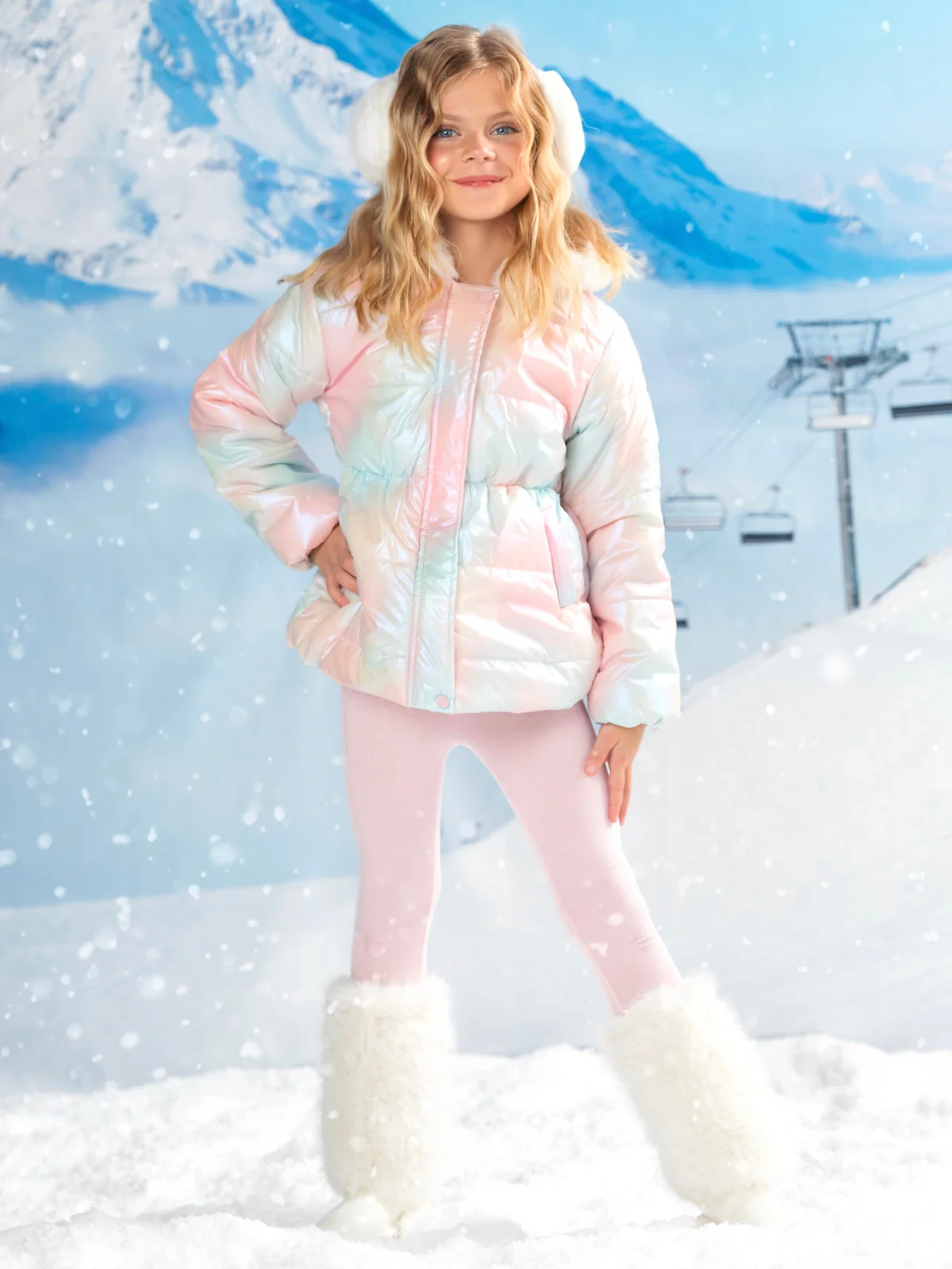 Iridescent Daydream Hooded Puffer Jacket - Image 7