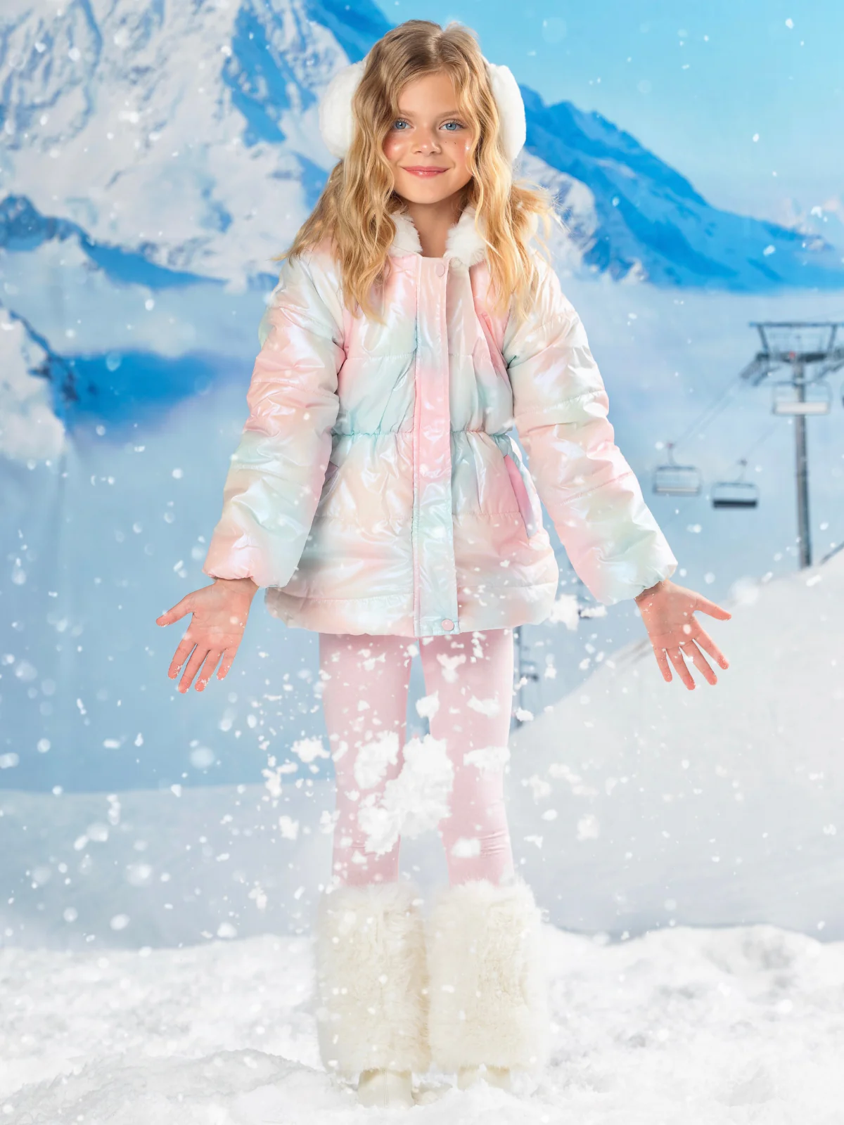 Iridescent Daydream Hooded Puffer Jacket - Image 8
