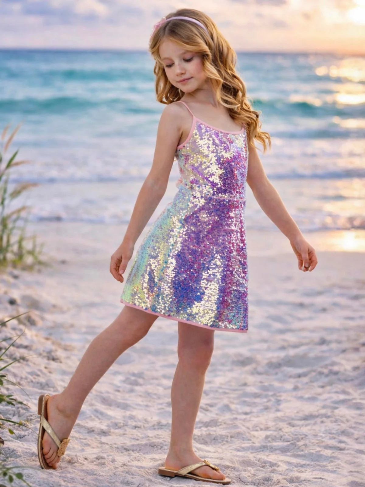 Iridescent Sparkle Sequin Tank Dress - Image 4