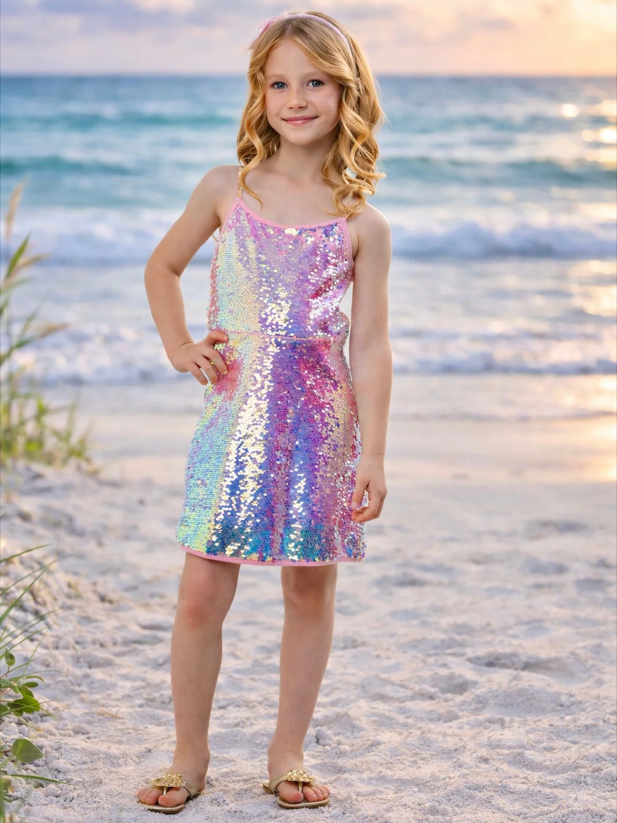 Iridescent Sparkle Sequin Tank Dress - Image 5