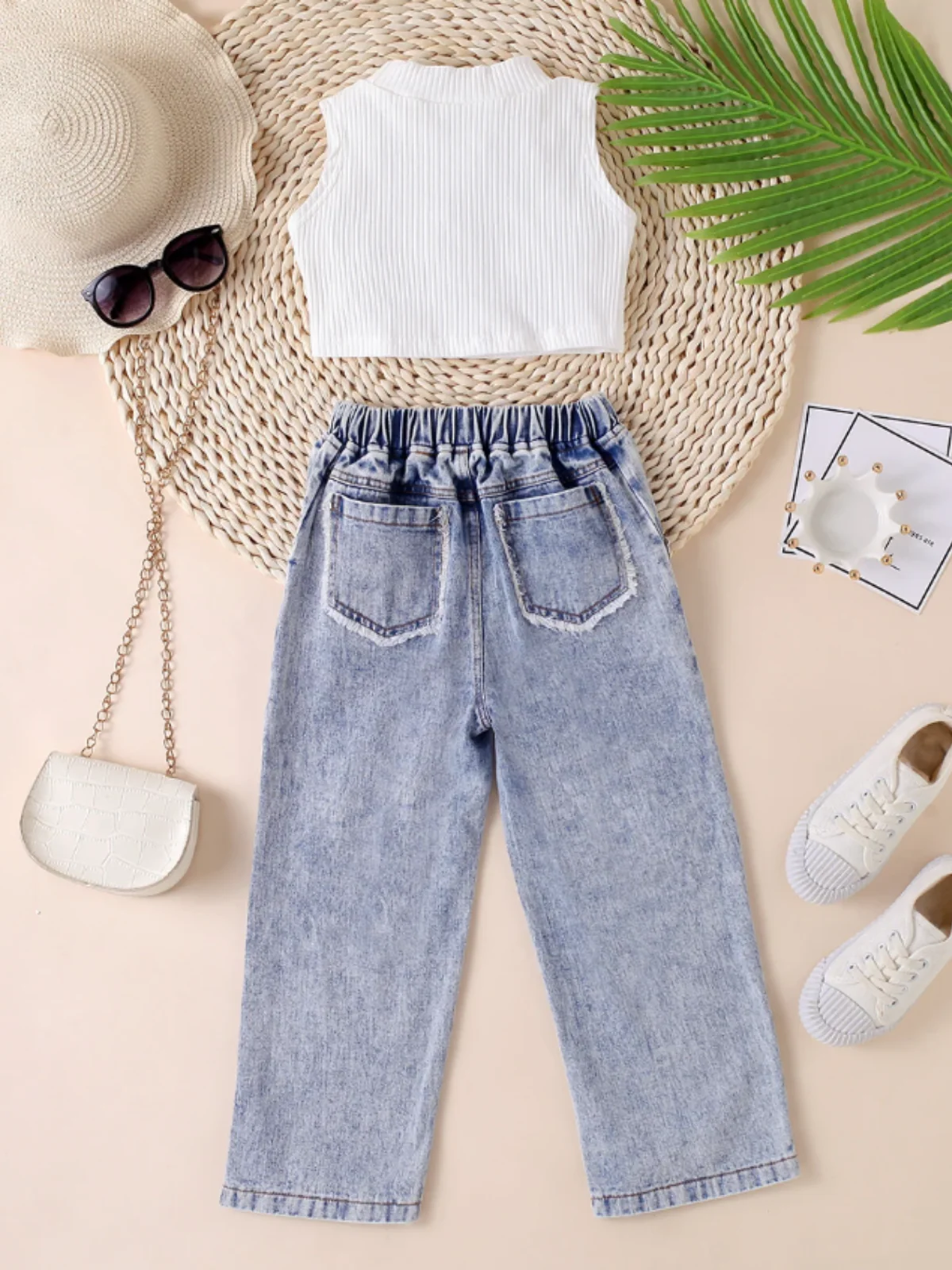 It-Girl Attitude Ripped Denim Jeans Set - Image 2