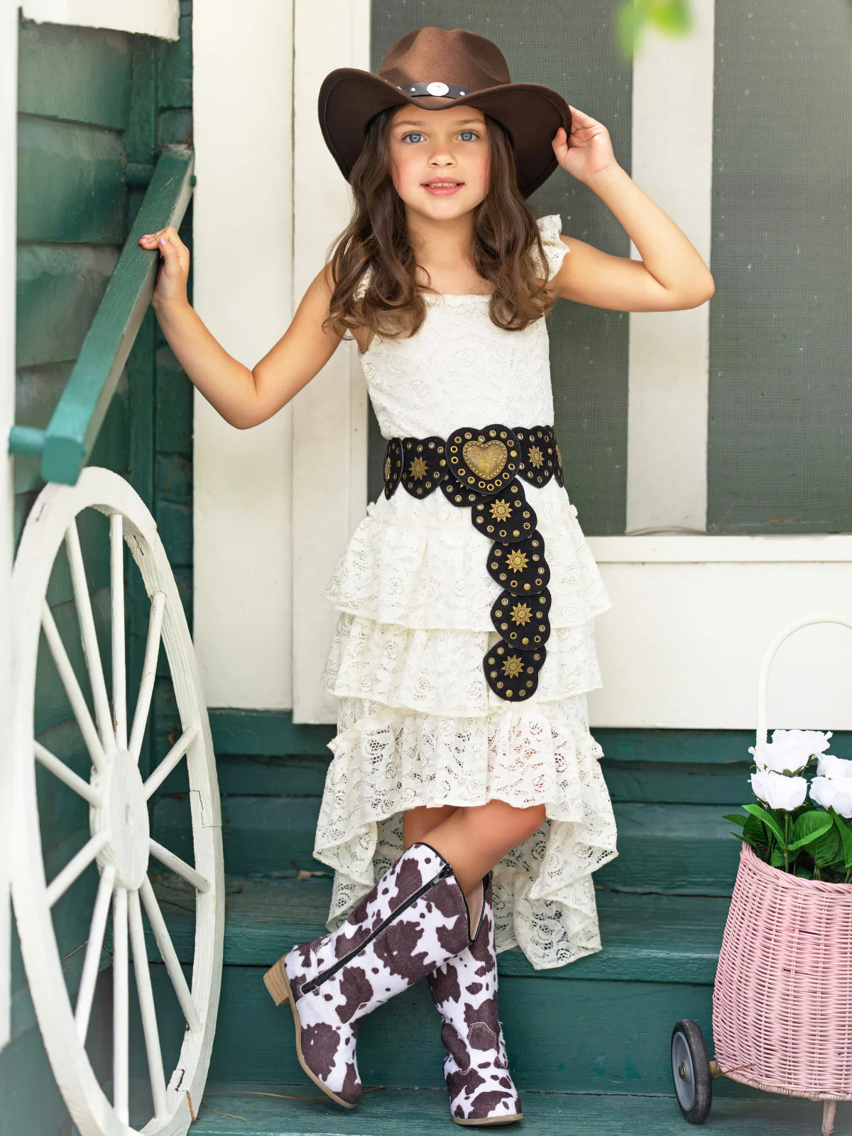 Ivory Blossom Lace Ruffle Top & Skirt Set - Image 2