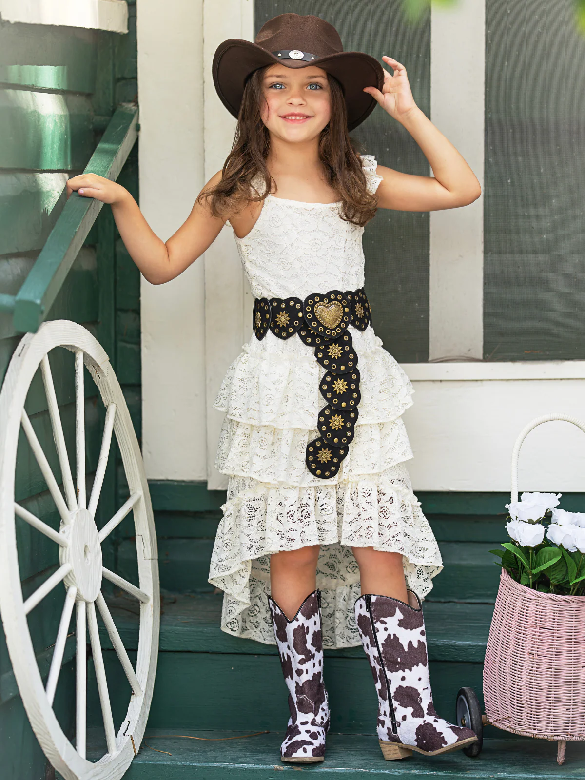 Ivory Blossom Lace Ruffle Top & Skirt Set - Image 6