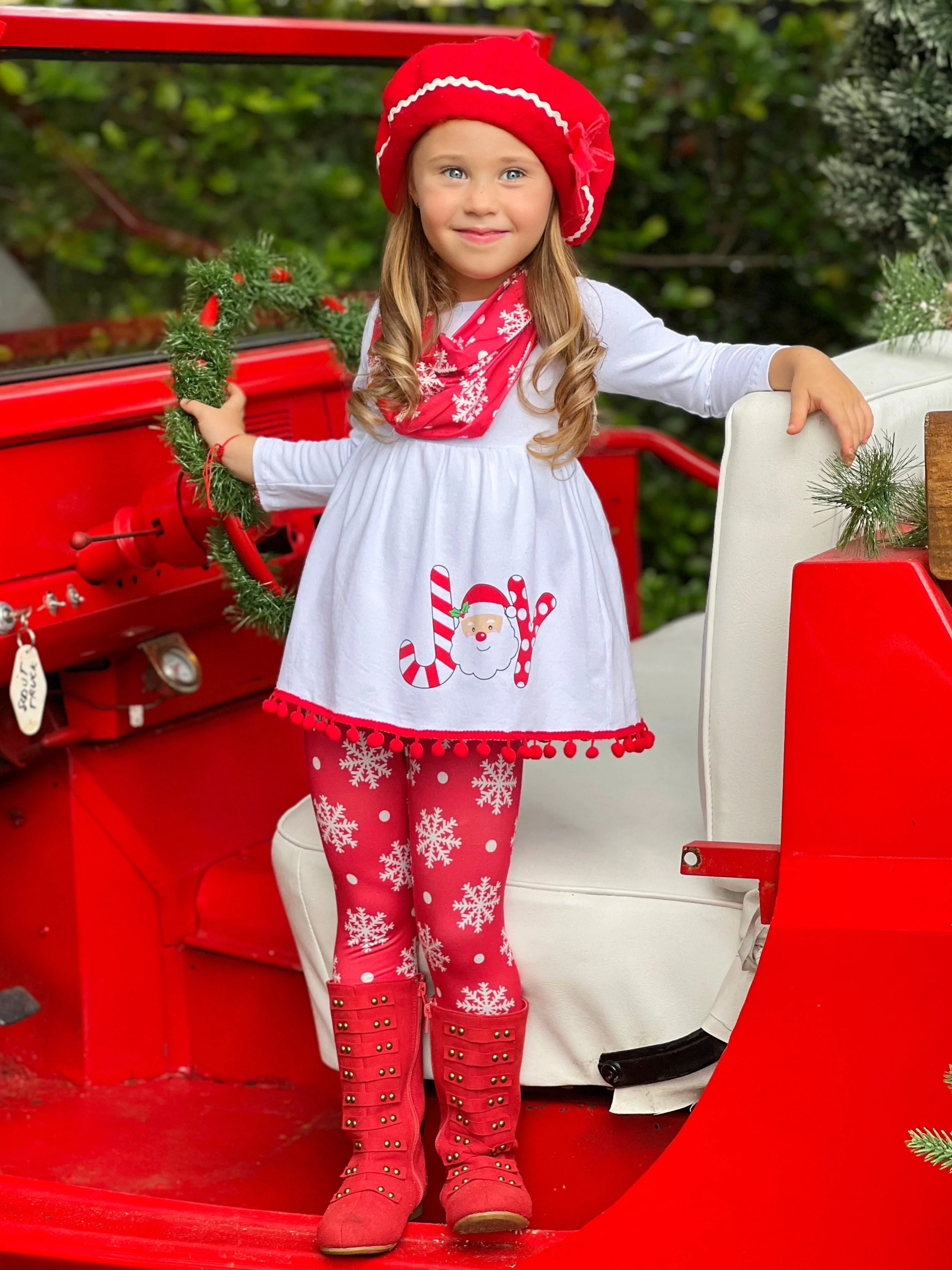 Joyful Days Tunic, Leggings, and Scarf Christmas Set - Image 7