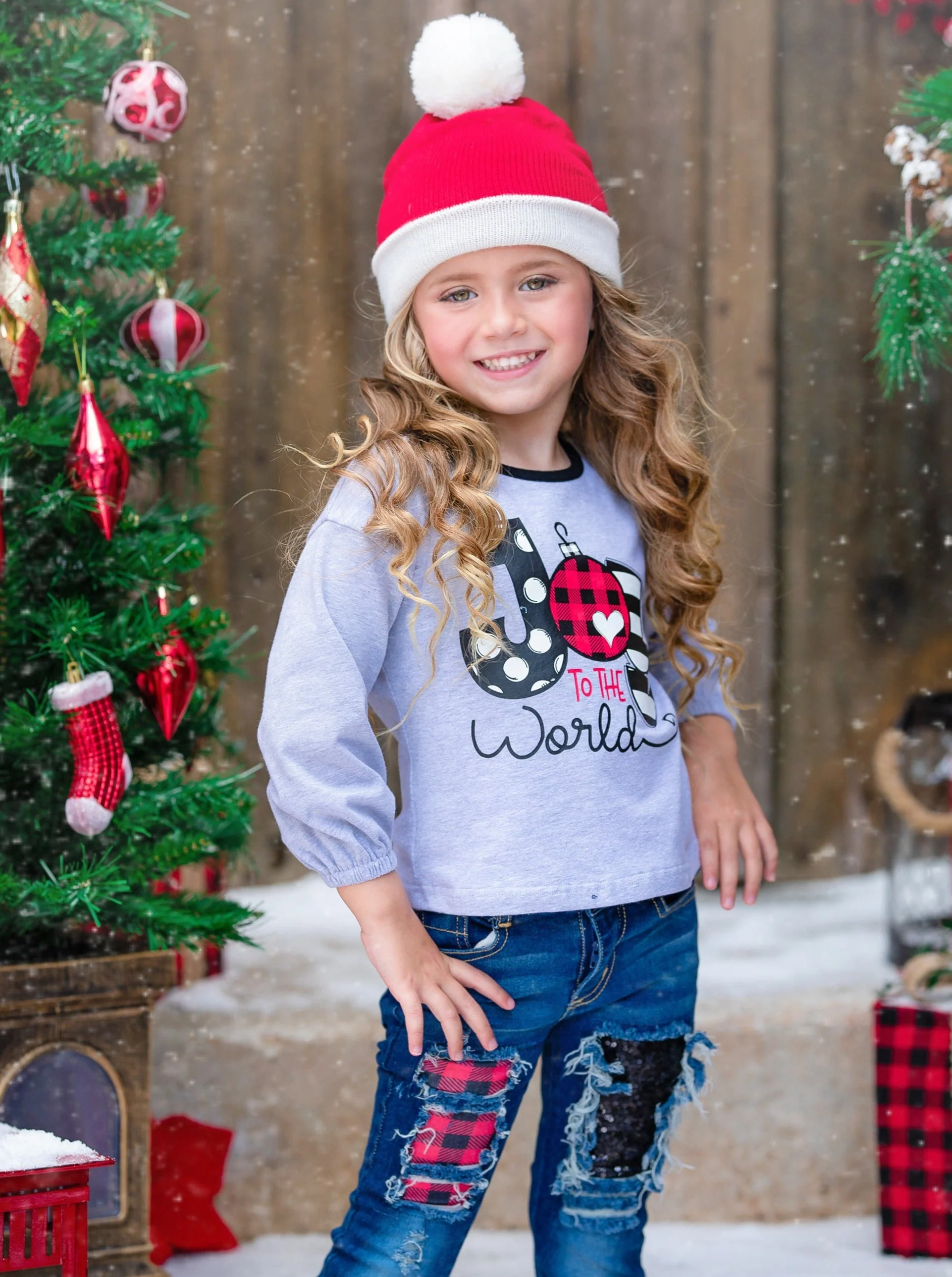 Joy To The World Patched Jean Set - Image 2
