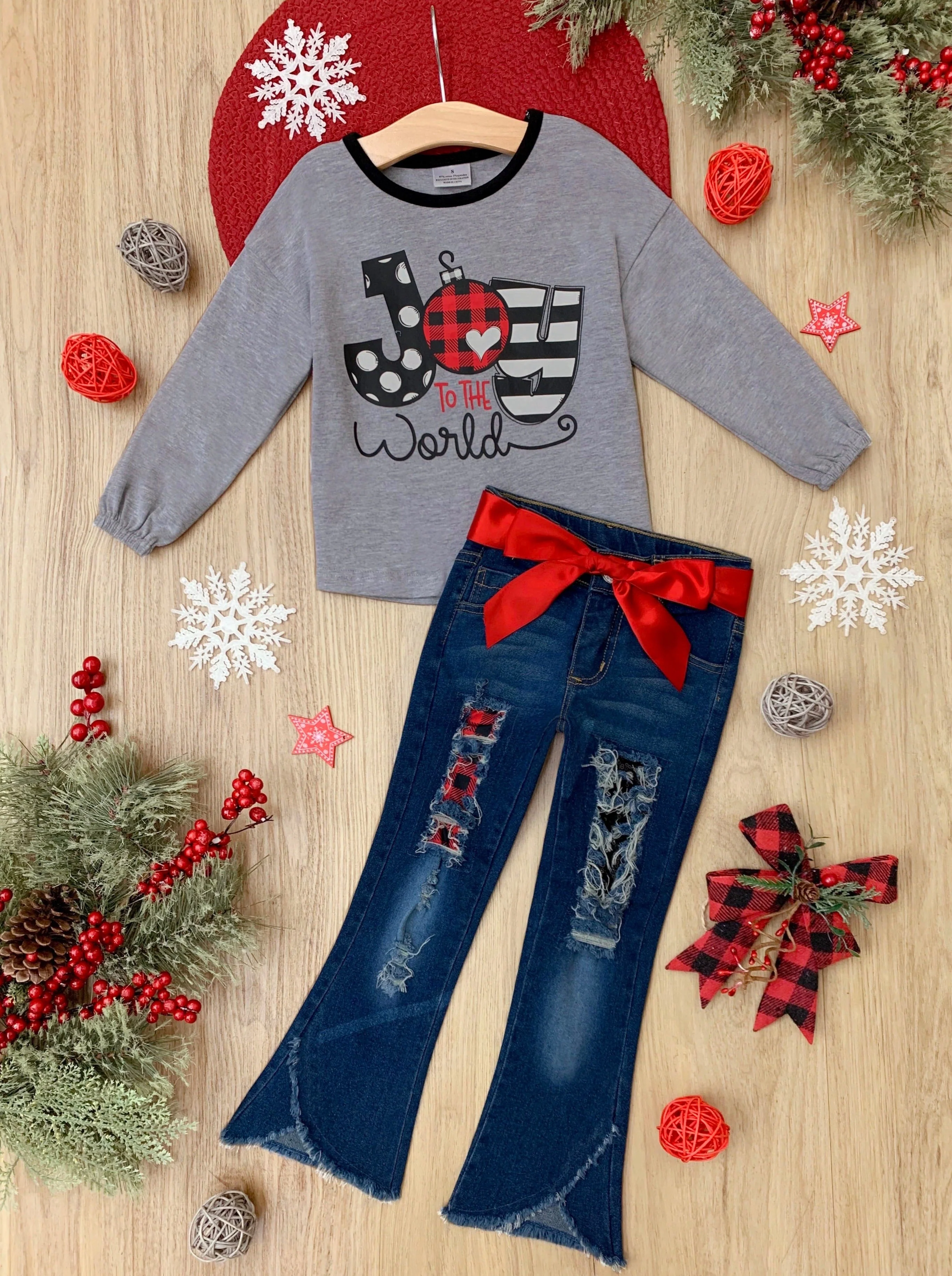 Joy To The World Patched Jean Set - Image 3