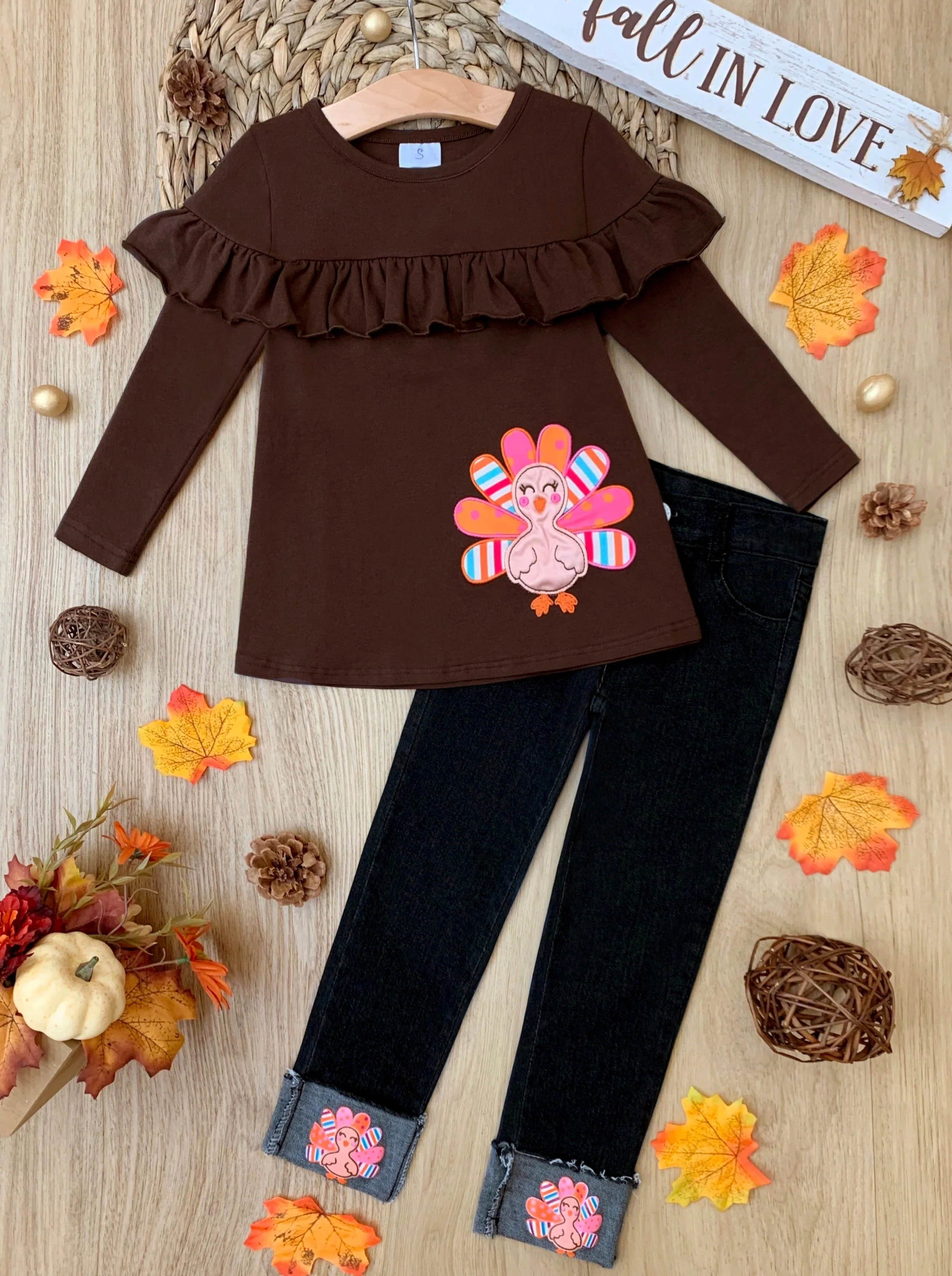Just Wing It Turkey Cuffed Jeans Set - Image 2