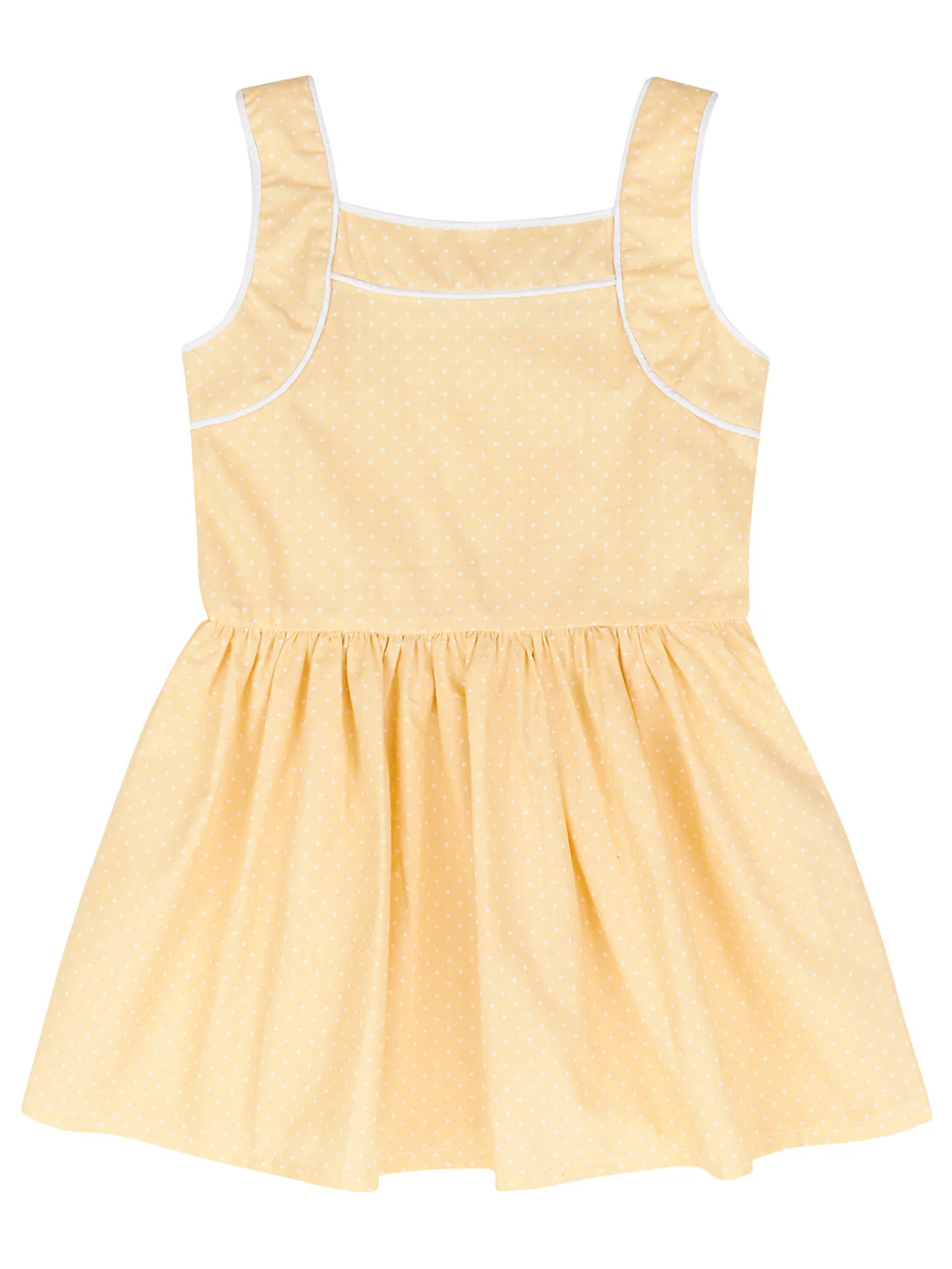 Sunny Yellow Polka Dot Mini Dress by Kids Couture - Image 3
