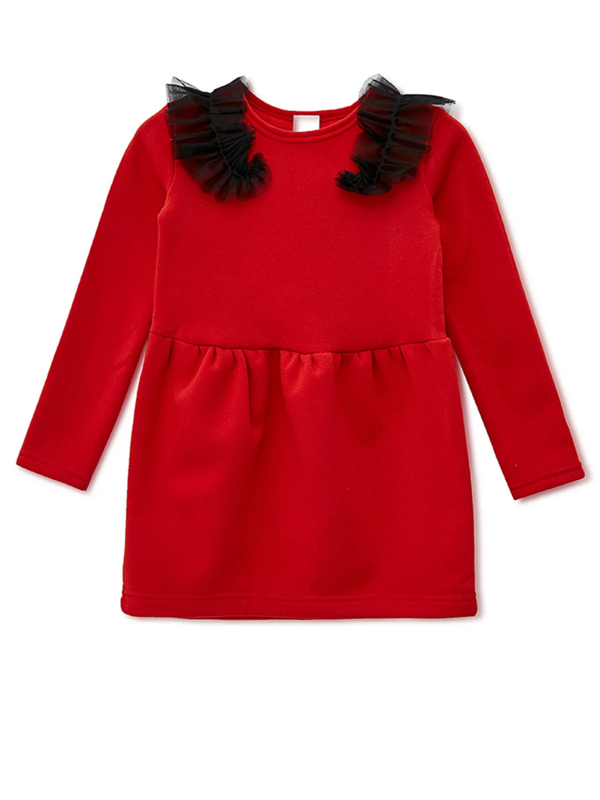 Burgundy Tulle Shoulder Long Sleeved Tunic by Kids Couture - Image 3
