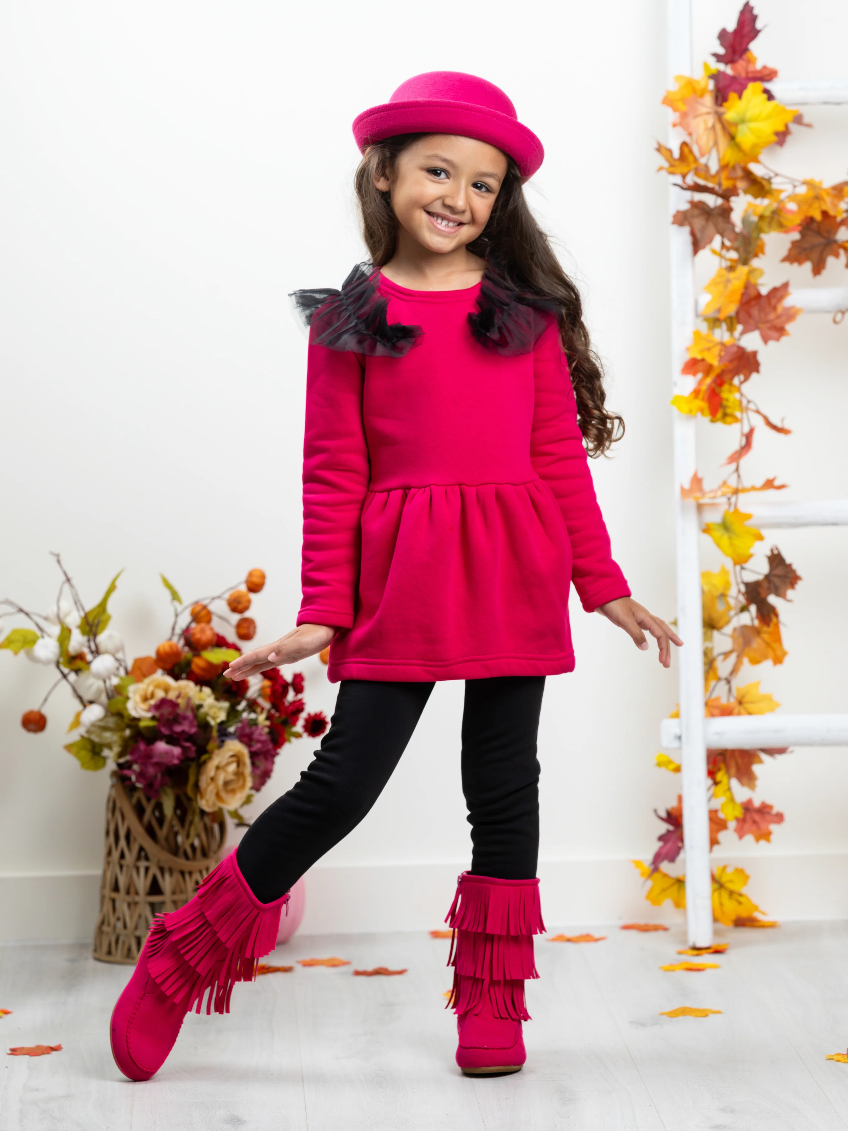 Adorable Pink Tulle Shoulder Tunic by Kids Couture - Image 2