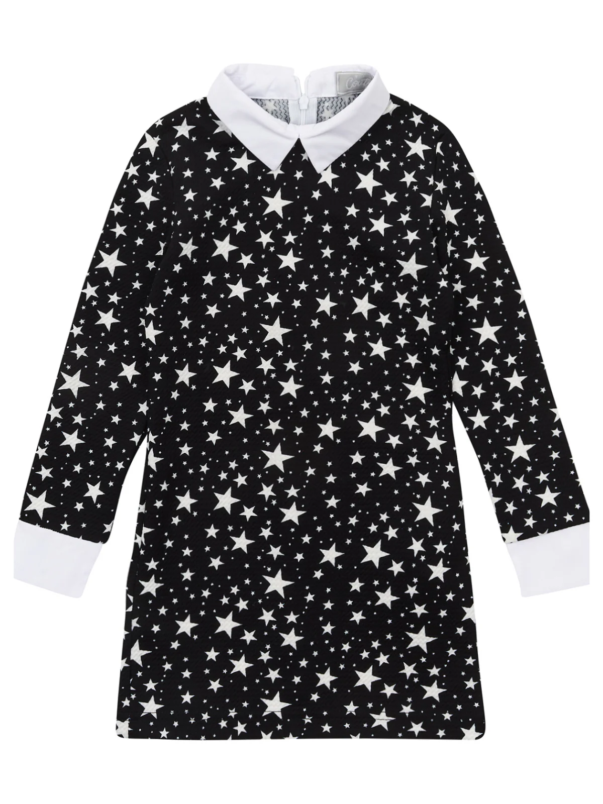 Black Stellar Star Collared Dress by Kids Couture - Image 2