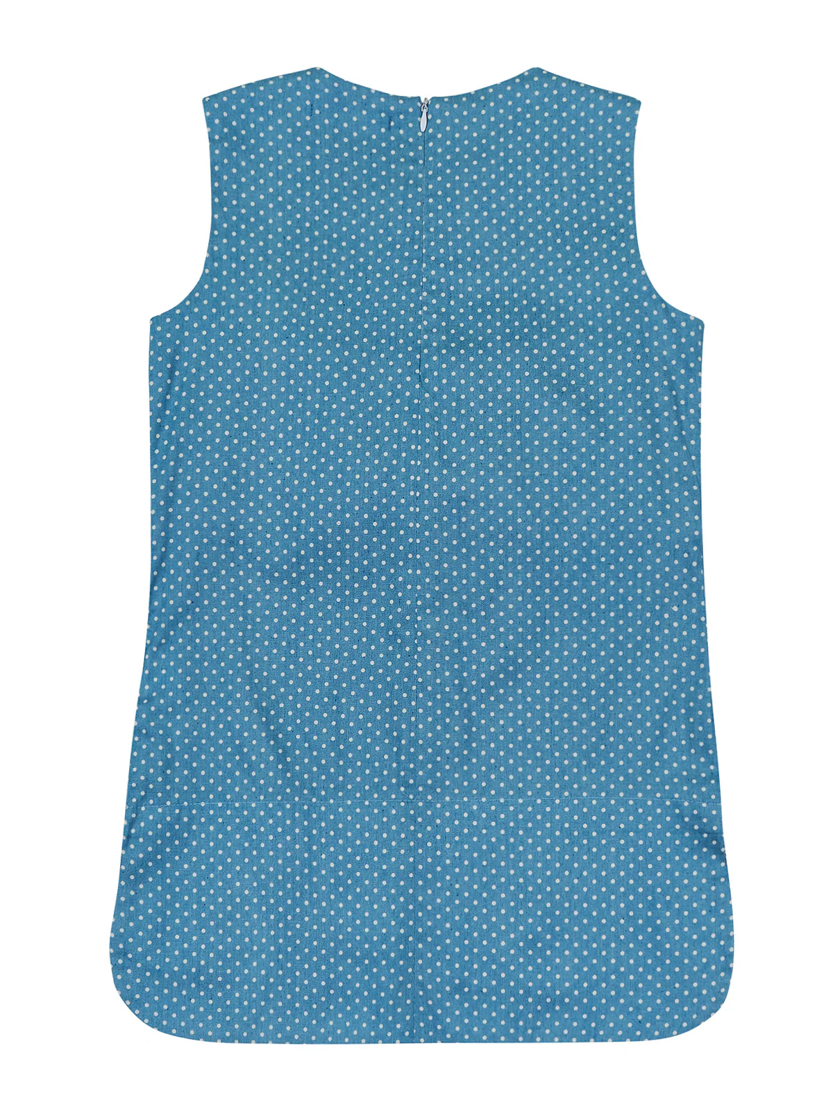 Blue Ruffled Sleeveless Shift Dress by Kids Couture - Image 4