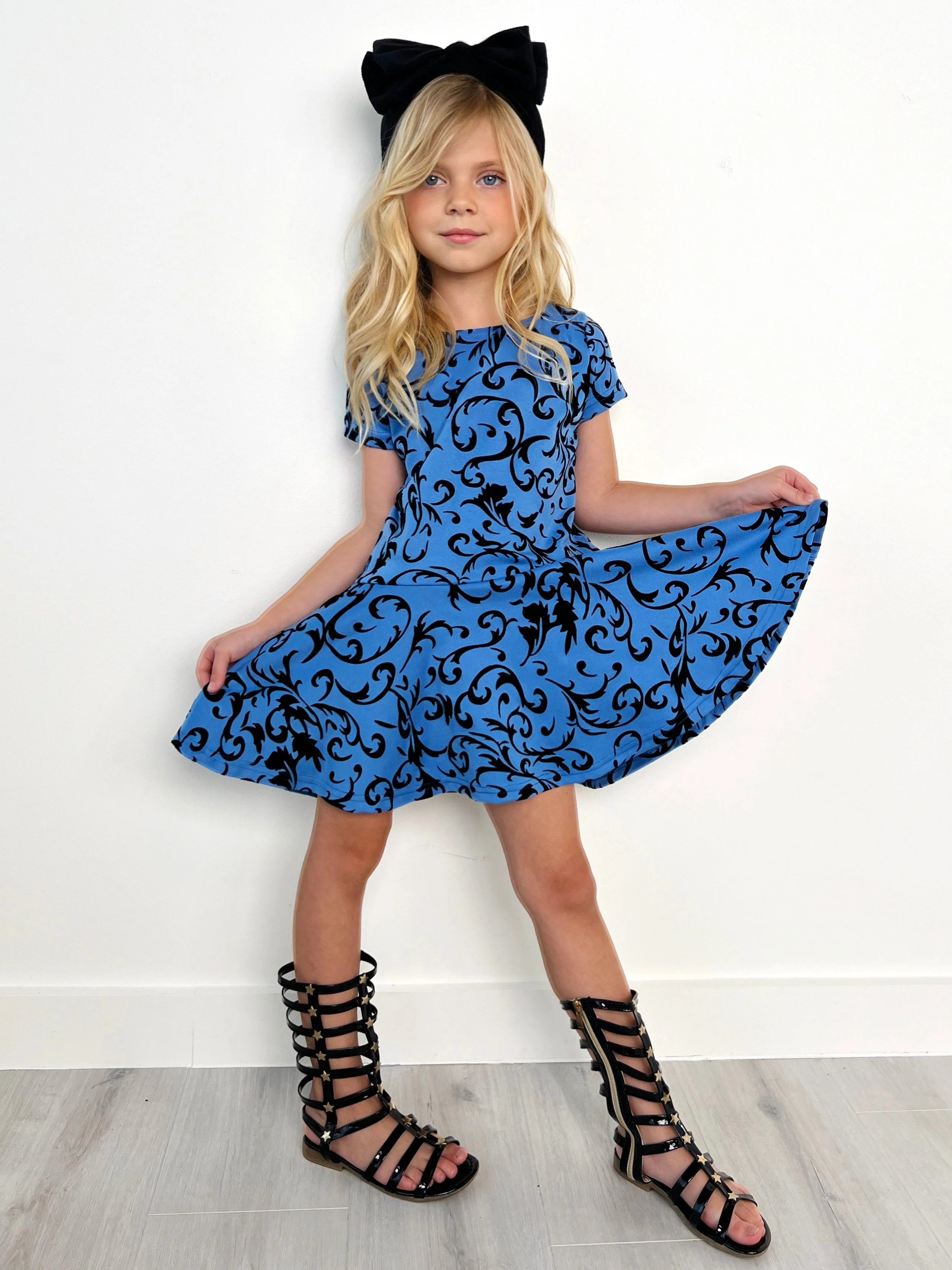 Dreamy Daywear Velvet Brocade Dress by Kids Couture - Image 3