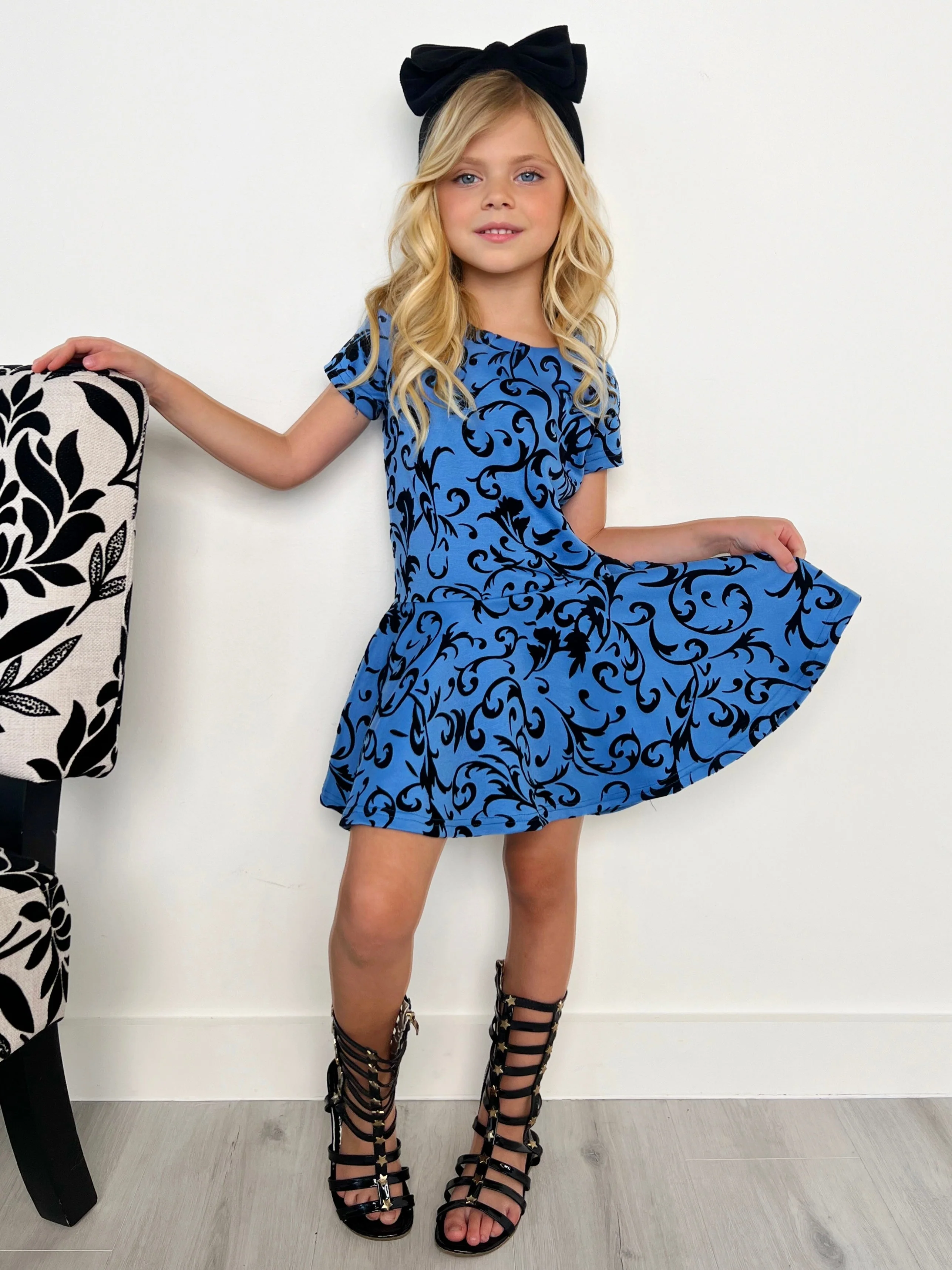 Dreamy Daywear Velvet Brocade Dress by Kids Couture - Image 4