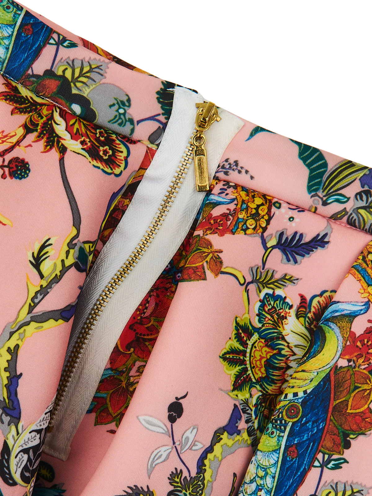 Botanical Owl Coral Neoprene Pleated Skirt by Kids Couture - Image 4