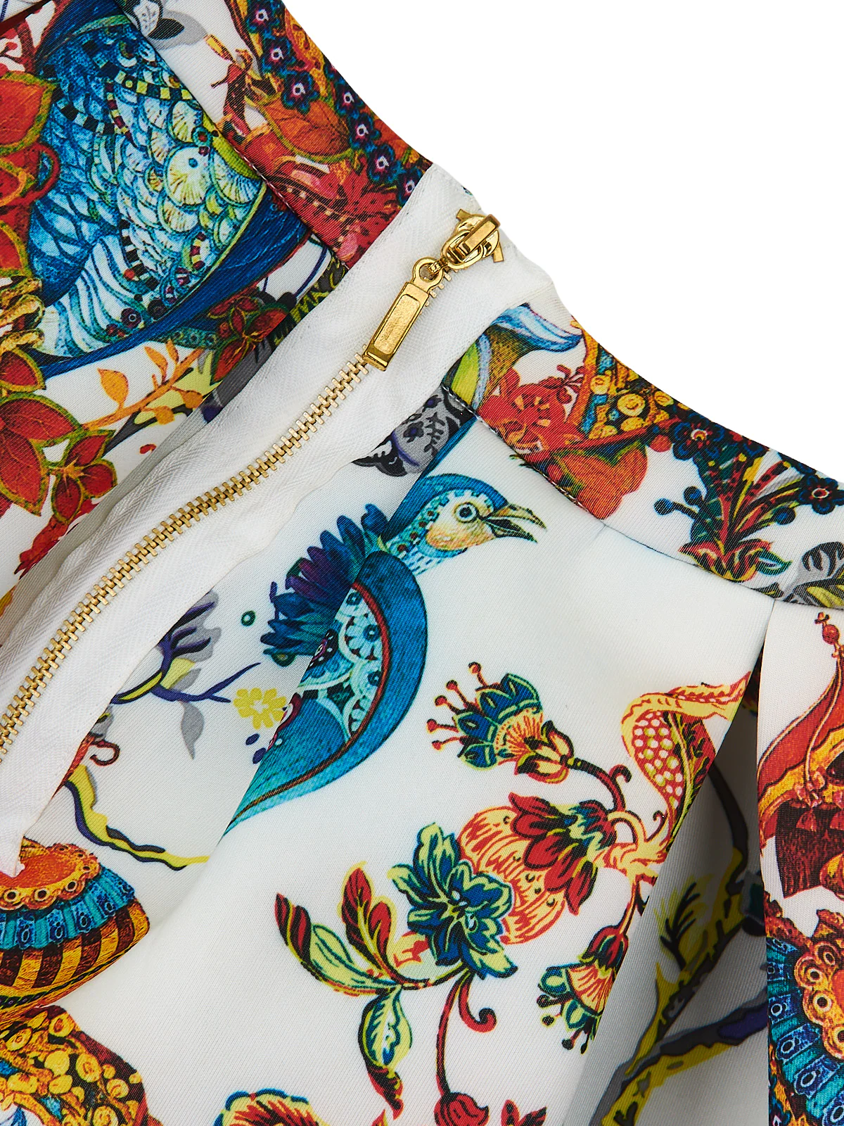 Botanical Owl Ivory Neoprene Pleated Skirt by Kids Couture - Image 2