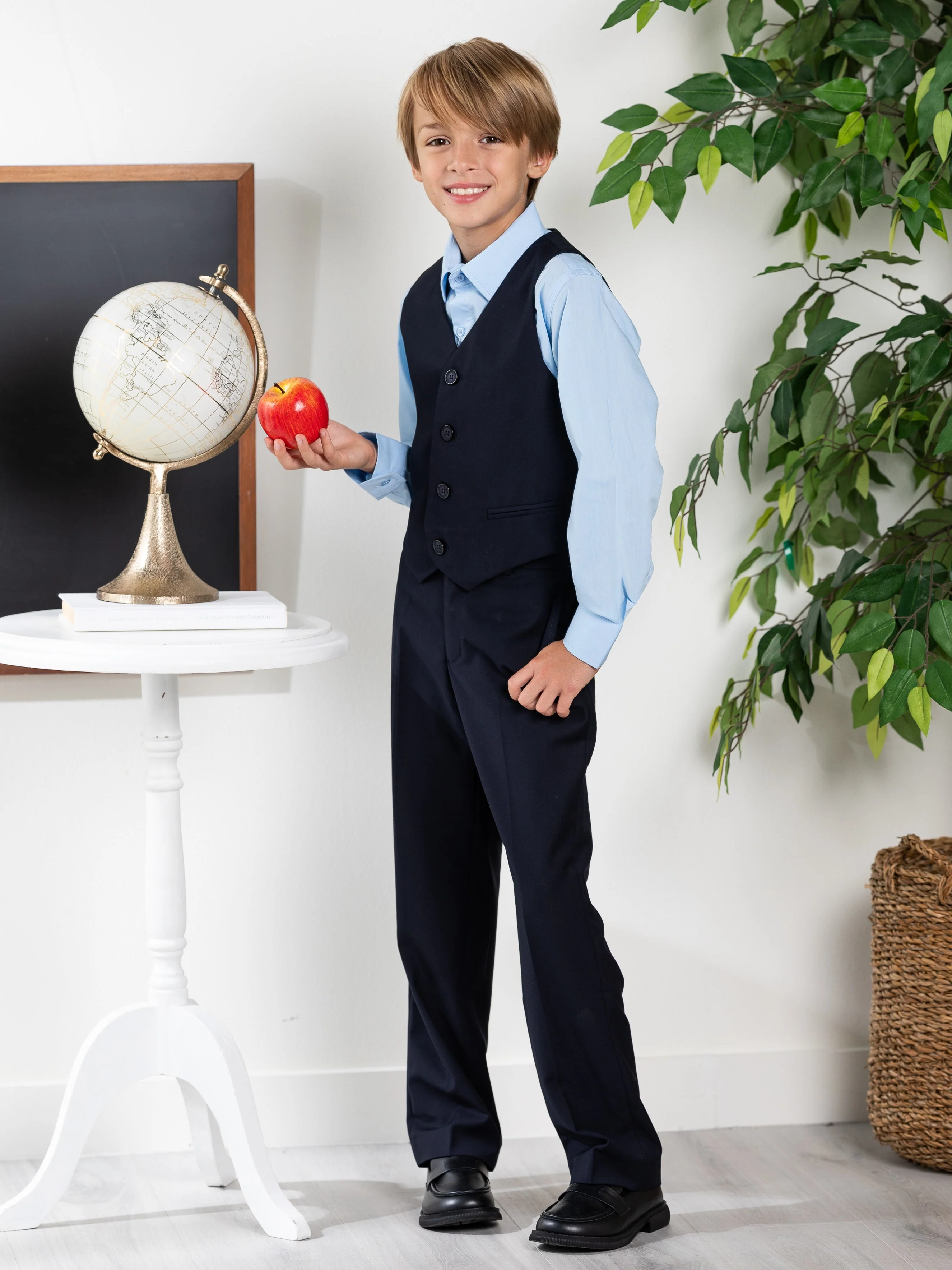 Boys Classic Uniform Navy Vest by Kids Couture - Image 2