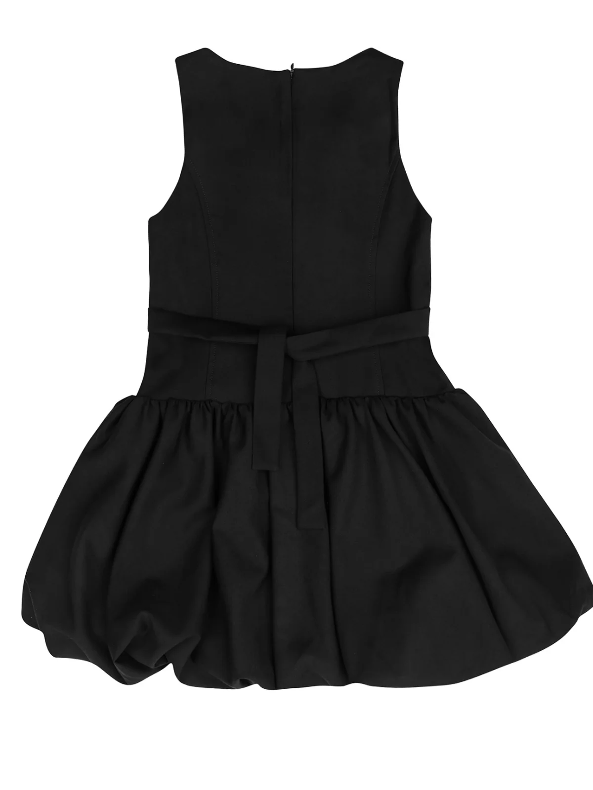 Black Sophisticated Sweetheart Ruffle Trim Dress by Kids Couture - Image 6