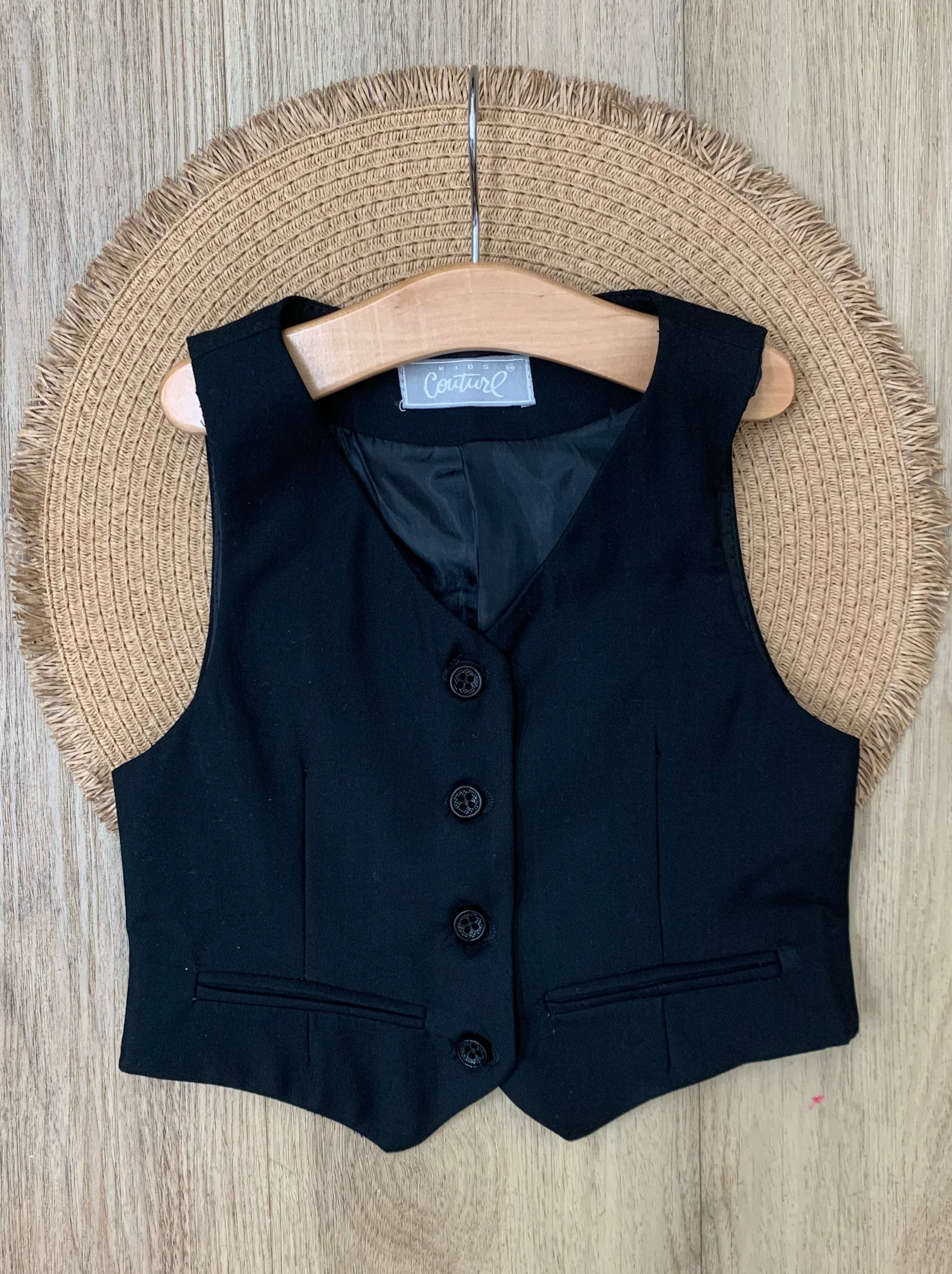 Classic Black Girls Vest by Kids Couture - Image 4