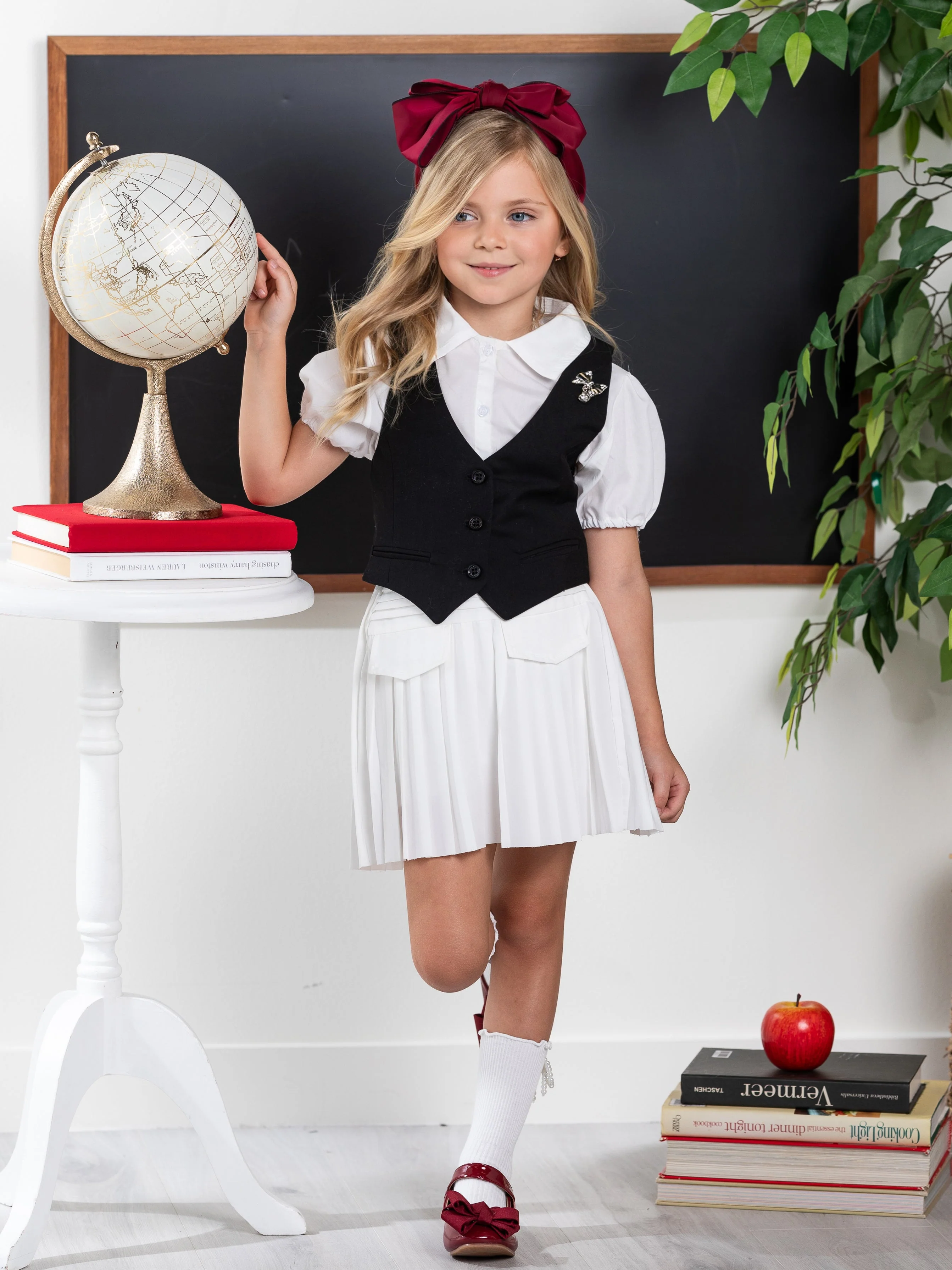 Classic Black Girls Bow Pin Vest by Kids Couture - Image 6