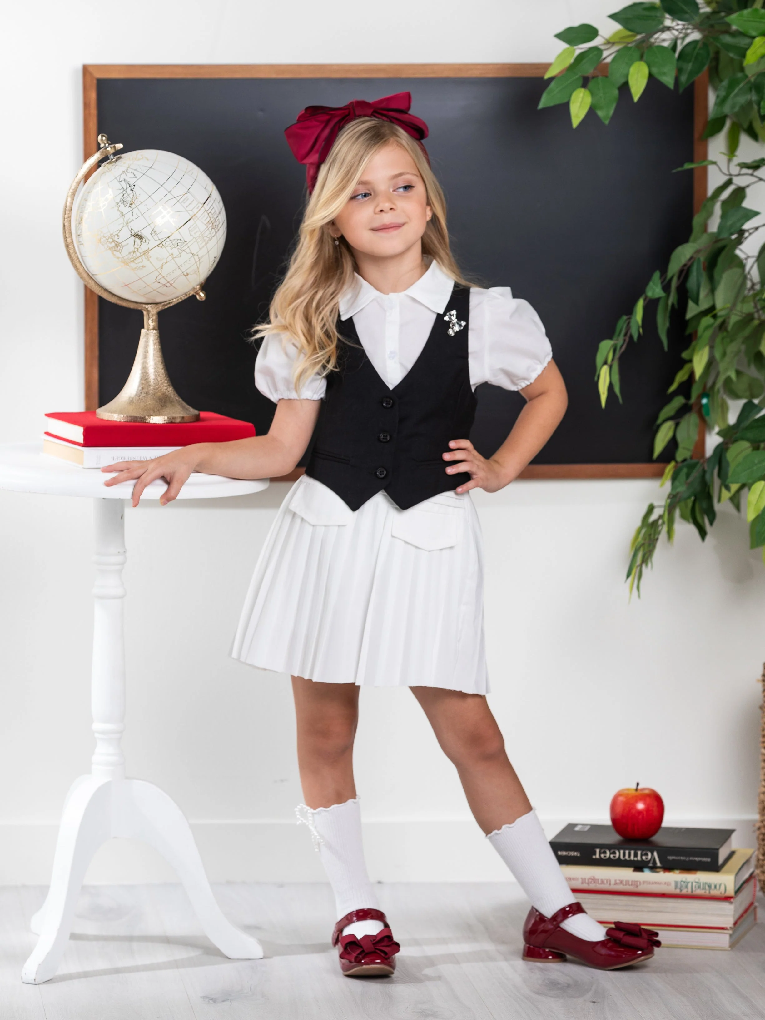 Classic Black Girls Bow Pin Vest by Kids Couture - Image 7