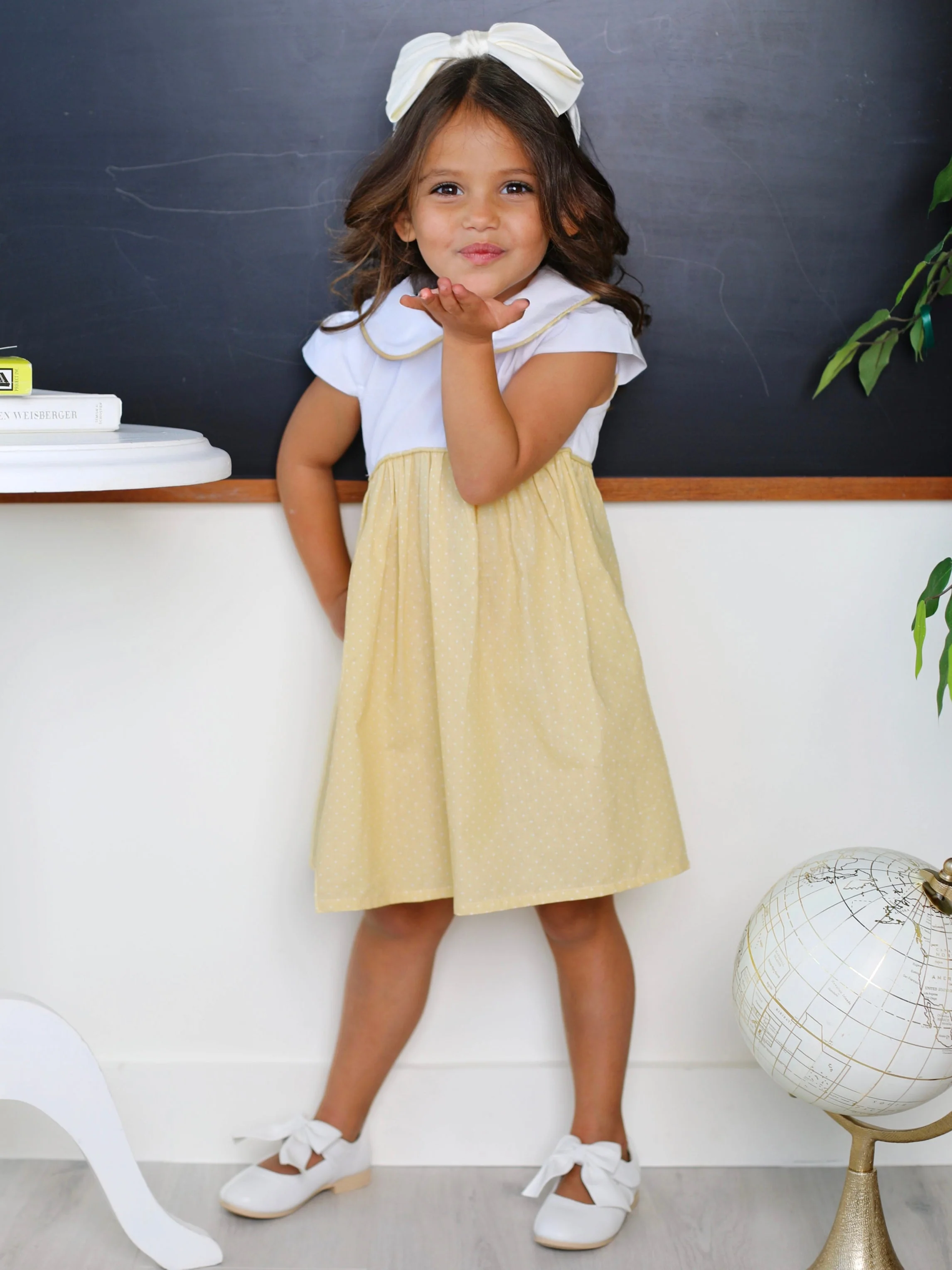 Peter Pan Collar and Polka Dot Dress by Kids Couture - Image 3