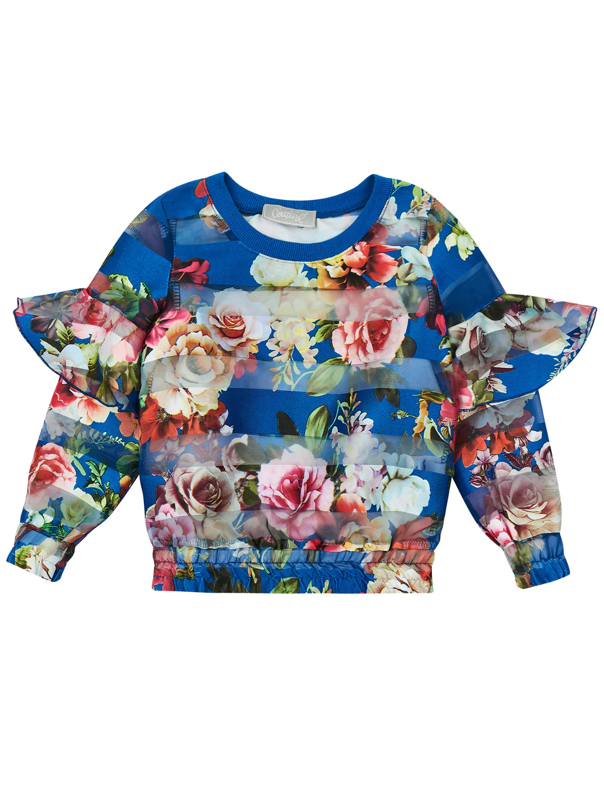 Kids Couture x Mia Belle Fab Airy Floral Ruffled Top by Kids Couture - Image 2