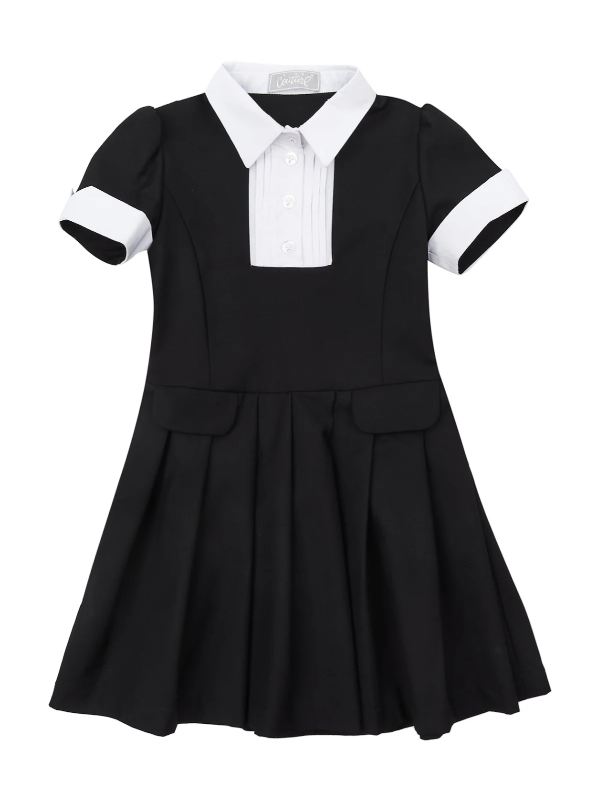 Elegant Black Pleated Dress by Kids Couture - Image 5