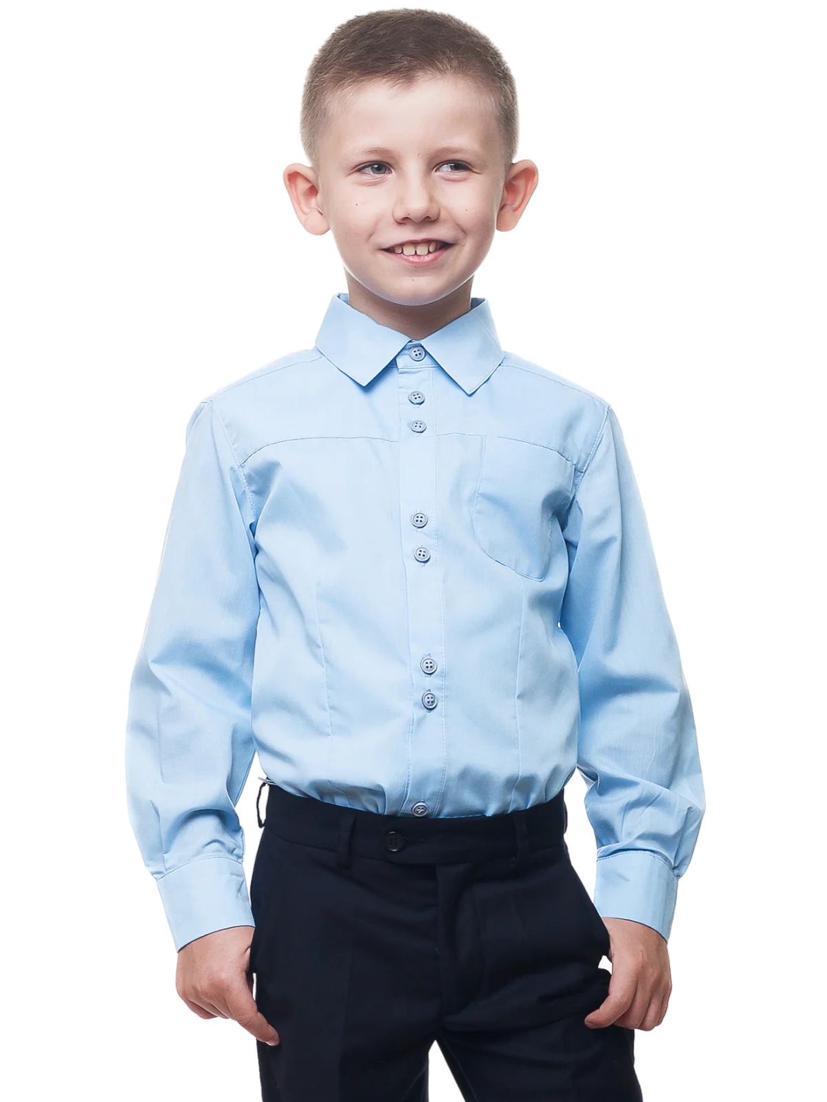 Essential School Uniform Blue Long Sleeve Shirt by Kids Couture - Image 4