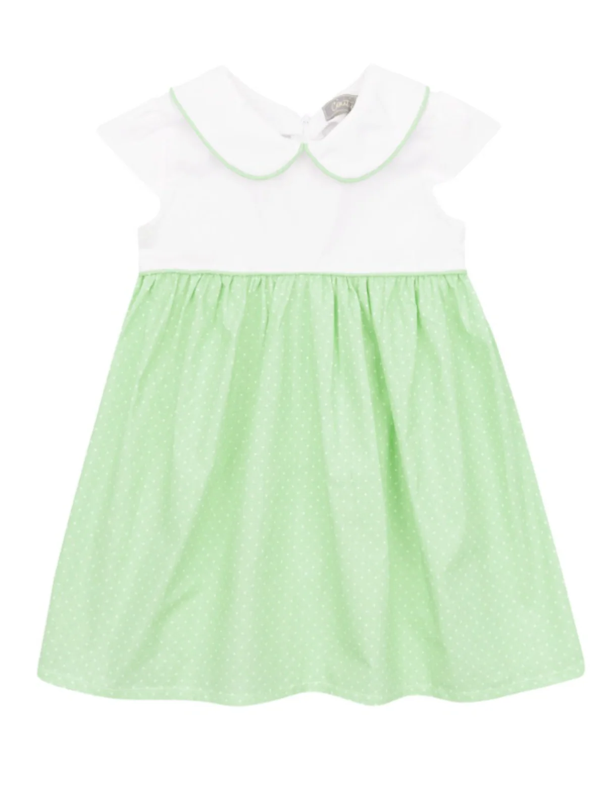 Green Glam Polka Dot A-Line Dress by Kids Couture - Image 3