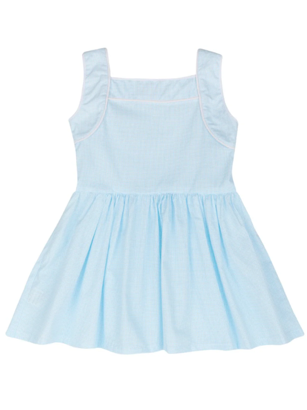 Light Blue Microdot Ruffle Dress by Kids Couture - Image 4
