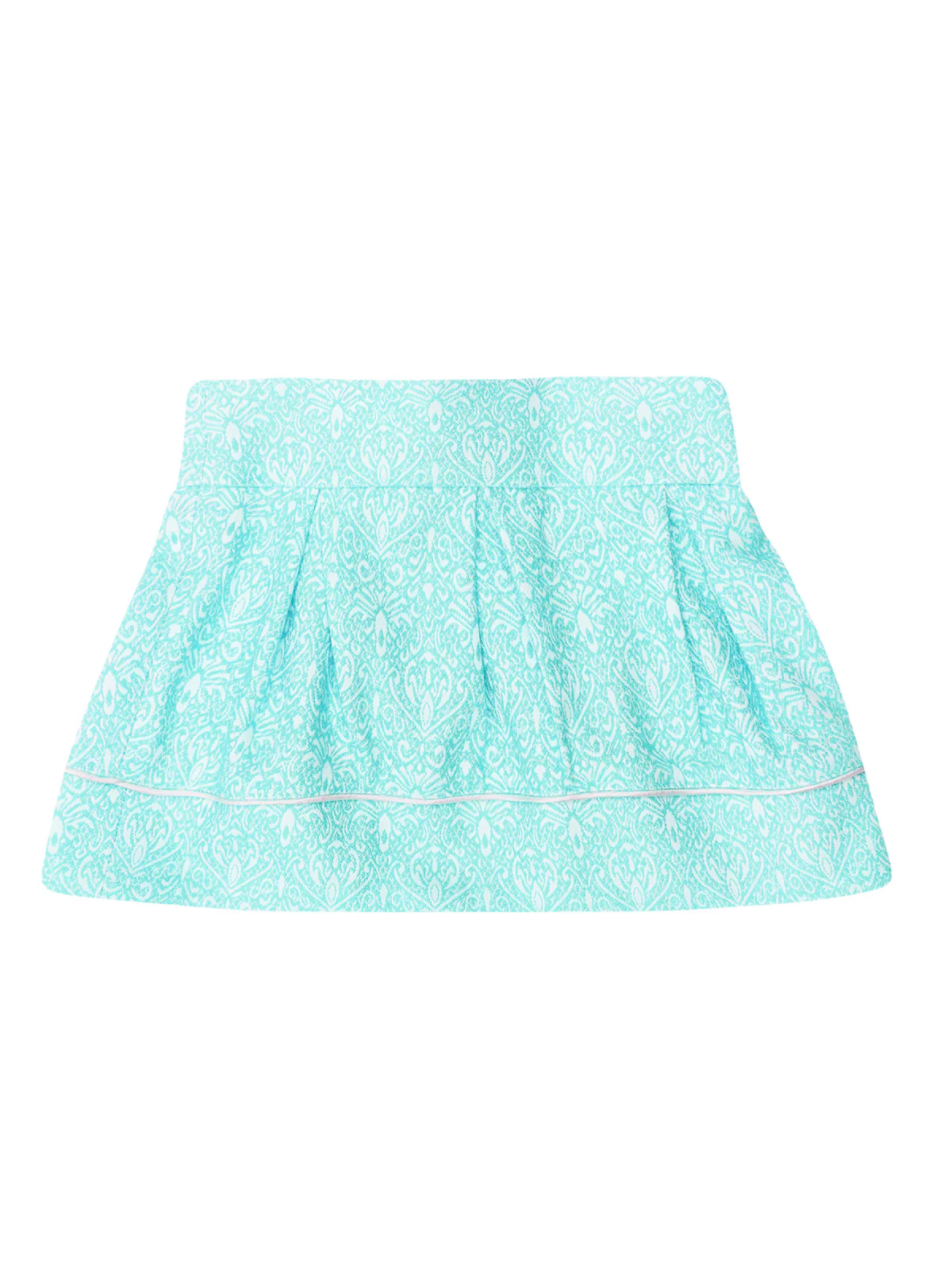 Mint Jacquard Pleated Skirt by Kids Couture - Image 2