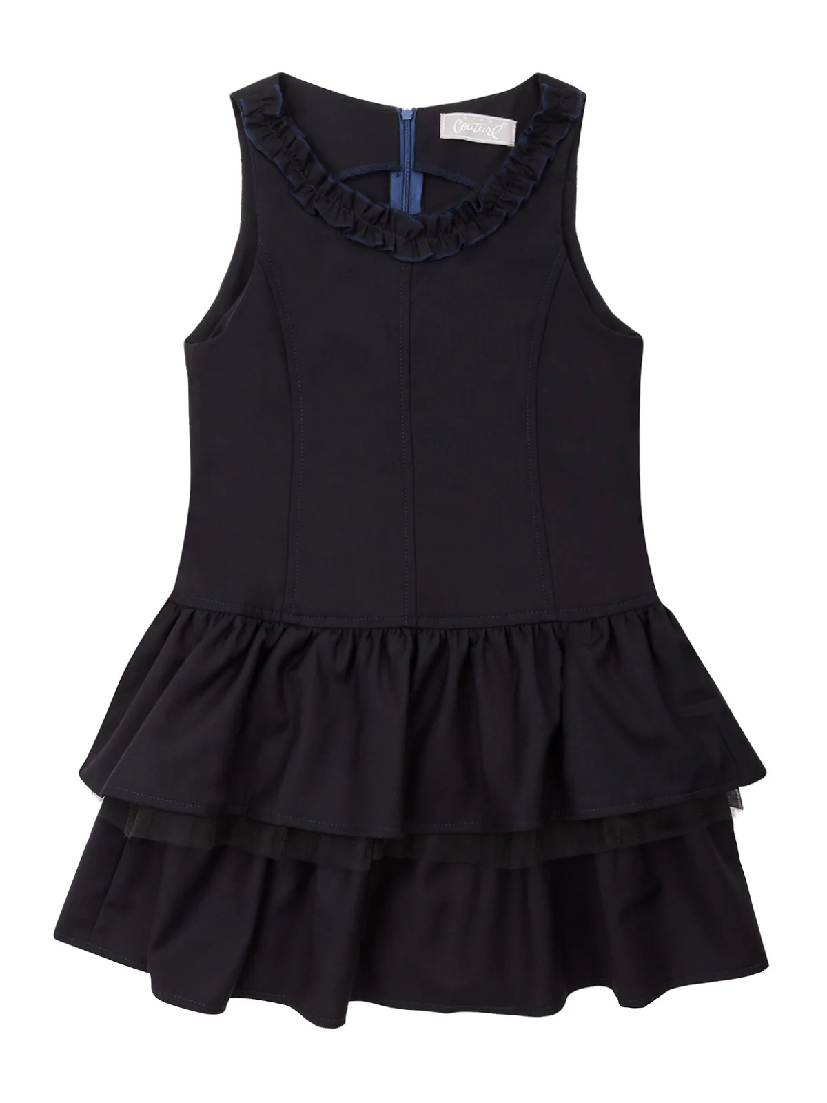 Navy Tiered Girls Uniform Dress by Kids Couture - Image 4