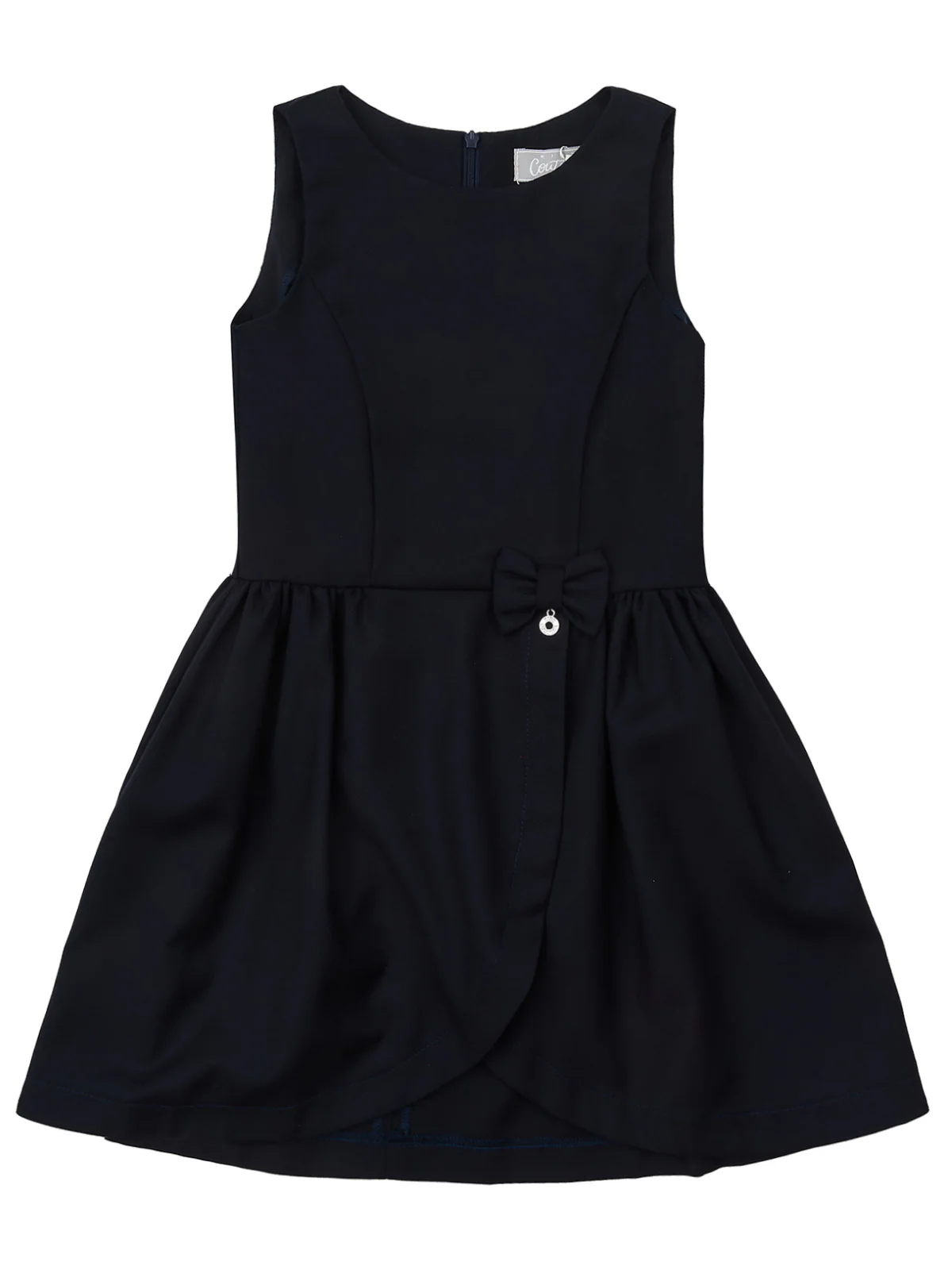 Navy Tulip Hem Girls Uniform Dress by Kids Couture - Image 4