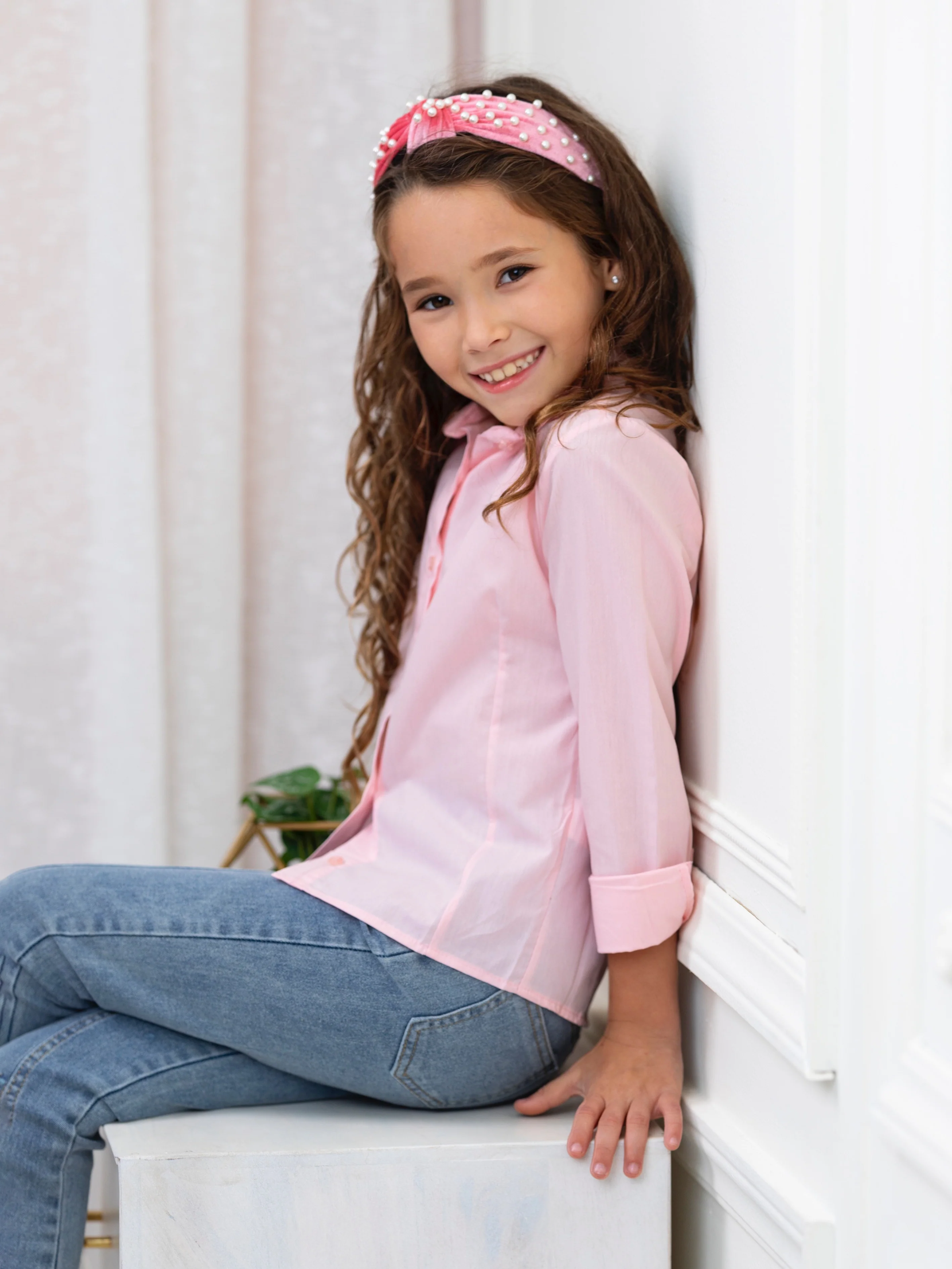 Pink Collared Dress Shirt by Kids Couture - Image 2