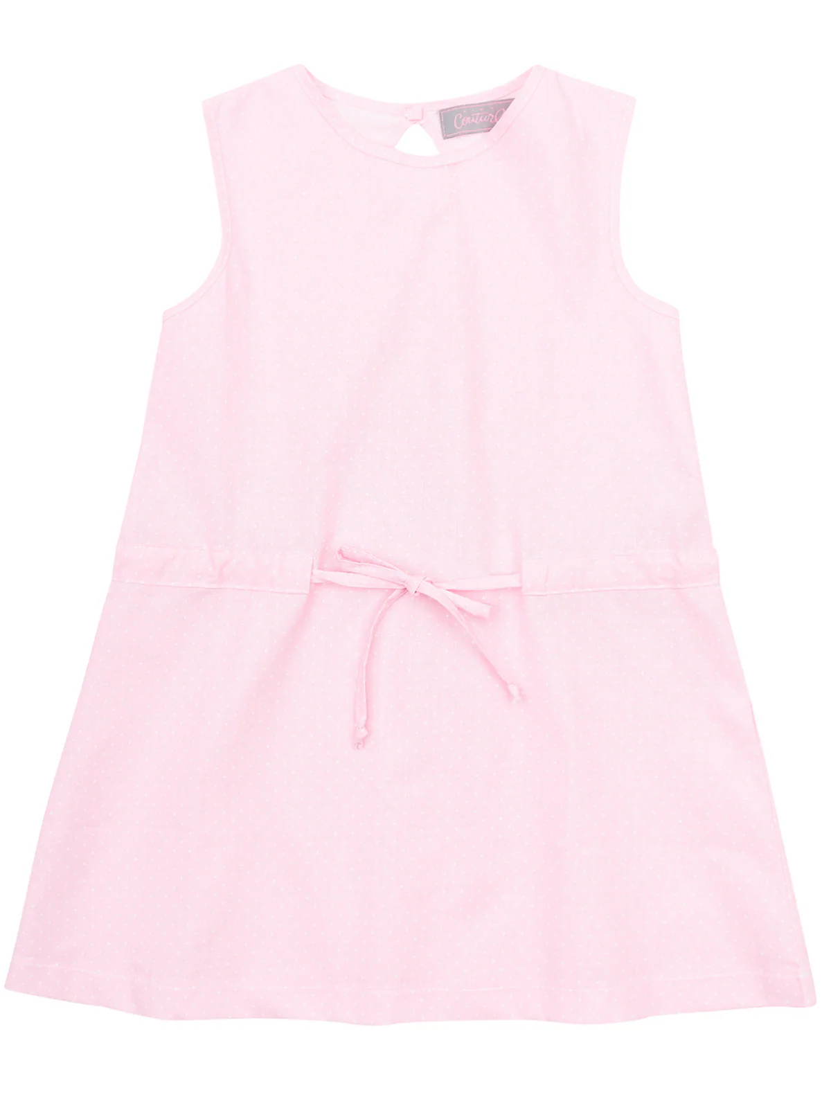 Pink Polka Dot Drawstring Dress by Kids Couture - Image 3