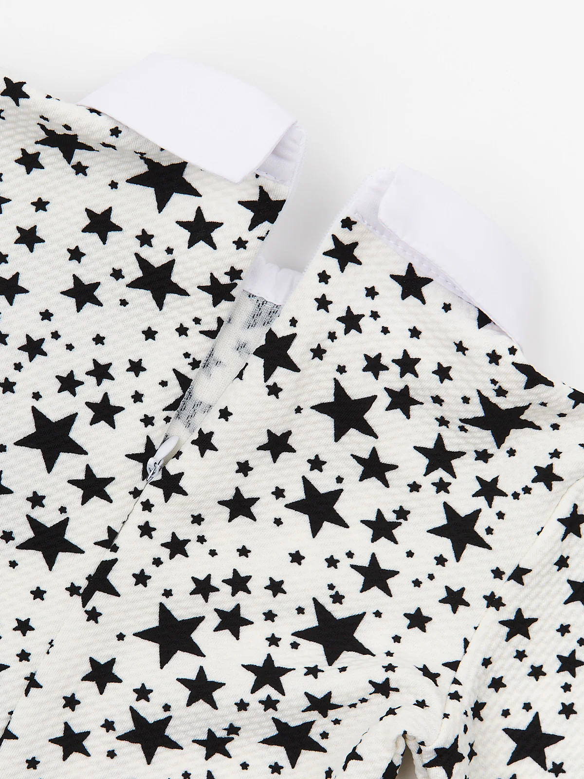 White Stellar Star Collared Dress by Kids Couture - Image 5