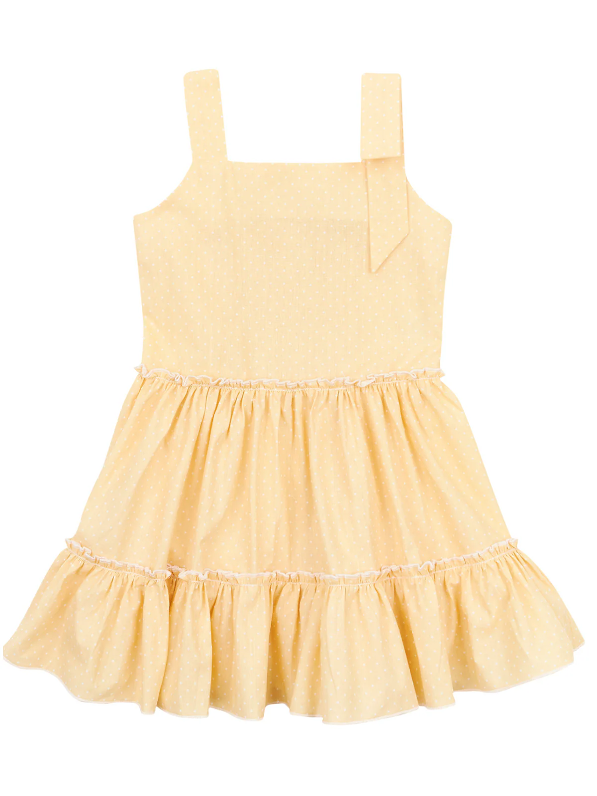 Sunny Yellow Polka Dot Smocked Dress by Kids Couture - Image 3