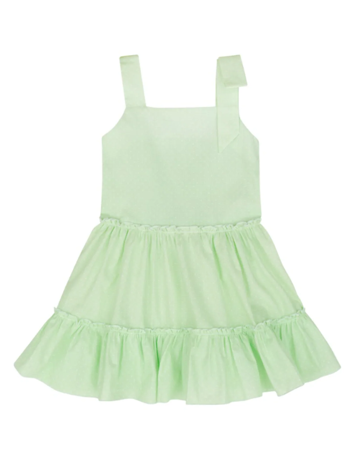 Green Glam Polka Dot Smocked Dress by Kids Couture - Image 3