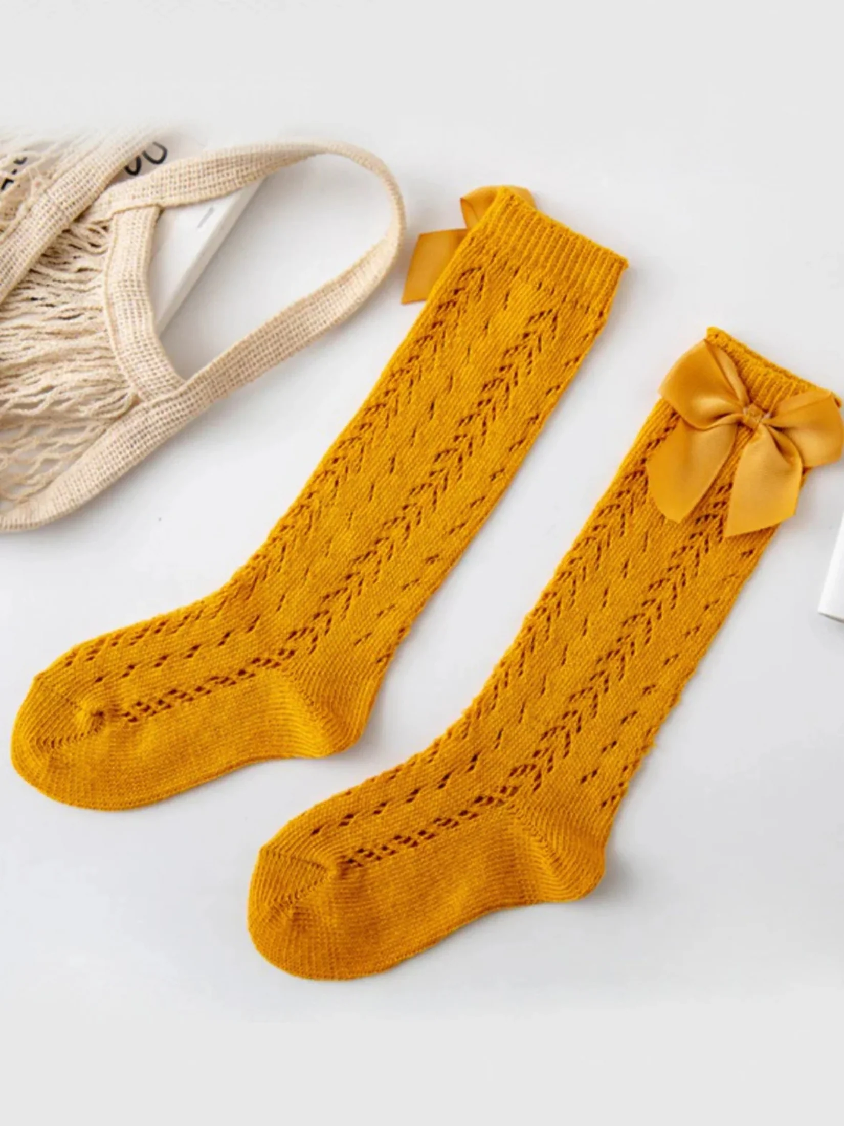 Hello, Sunshine! Eyelet Knit Knee-High Socks - Image 6