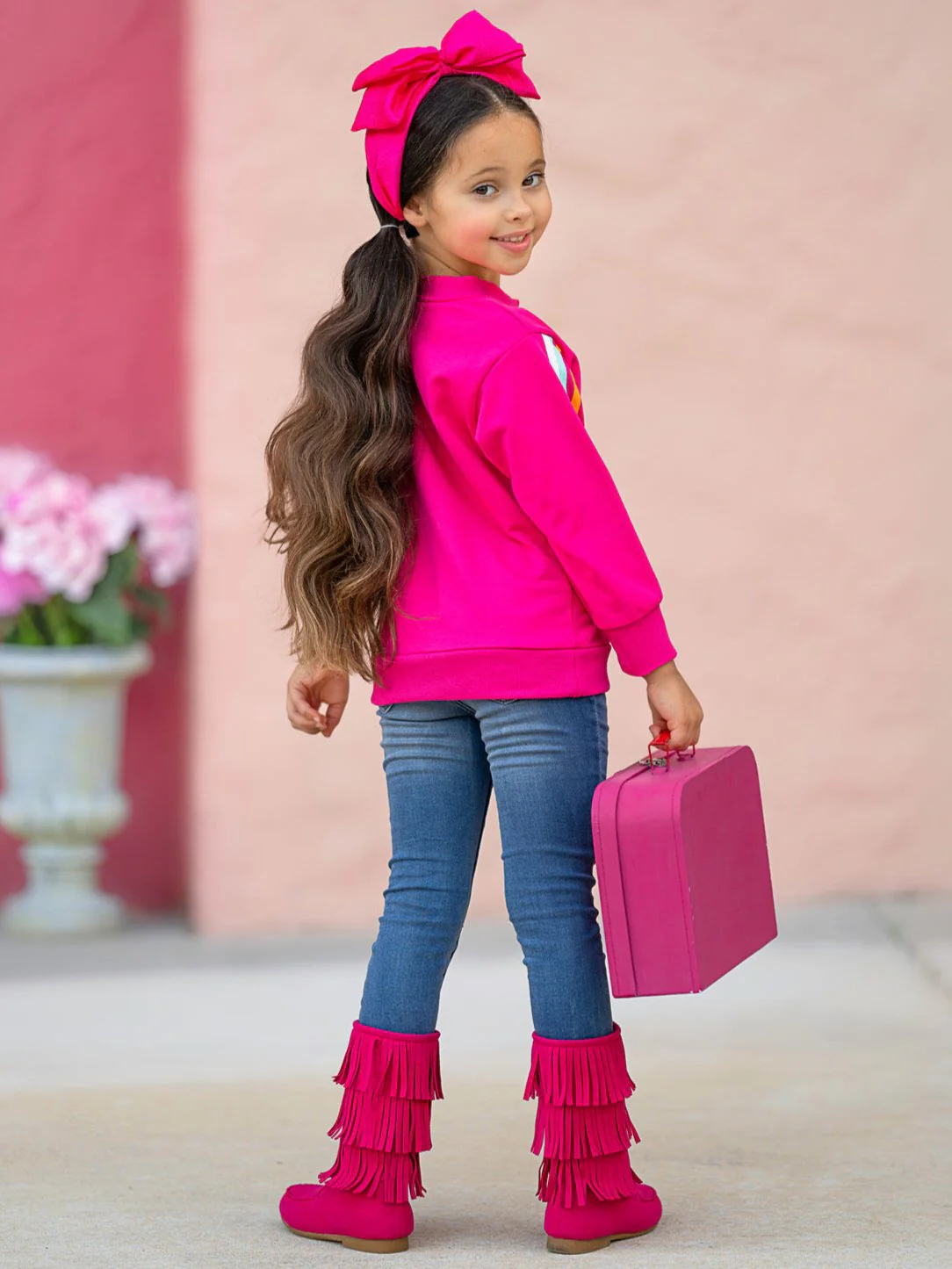 L.O.L. SURPRISE! Pink Rainbow Stripe Sweatshirt - Image 3